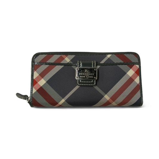 BURBERRY BLUE LABEL Long Wallet Multi Color *Stain* Rank AB