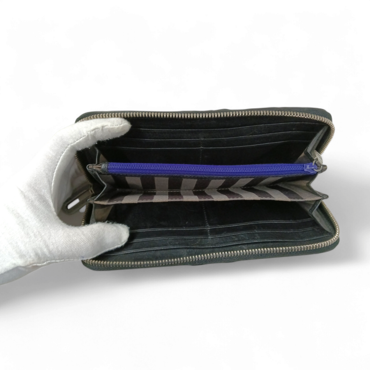 MCM Long Wallet *Stain* Black Rank C