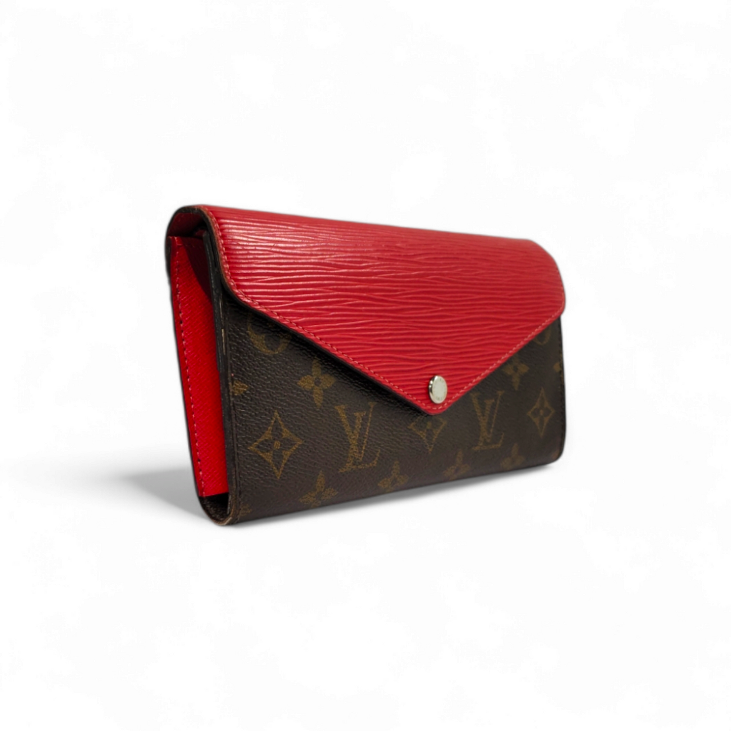 LOUIS VUITTON Long Wallet M60727 Brown/Red CA1105 *Scratch Rank BC