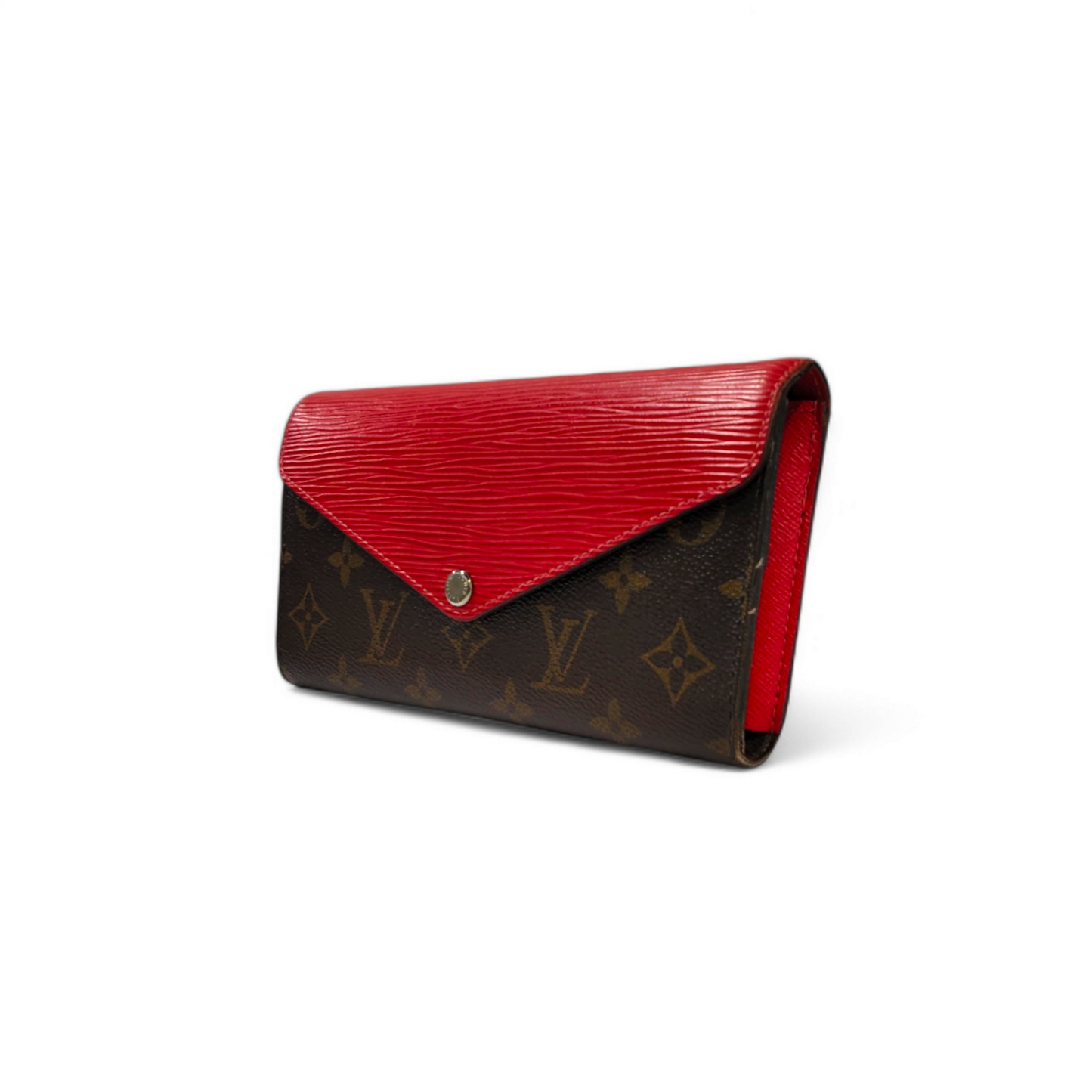 LOUIS VUITTON Long Wallet M60727 Brown/Red CA1105 *Scratch Rank BC