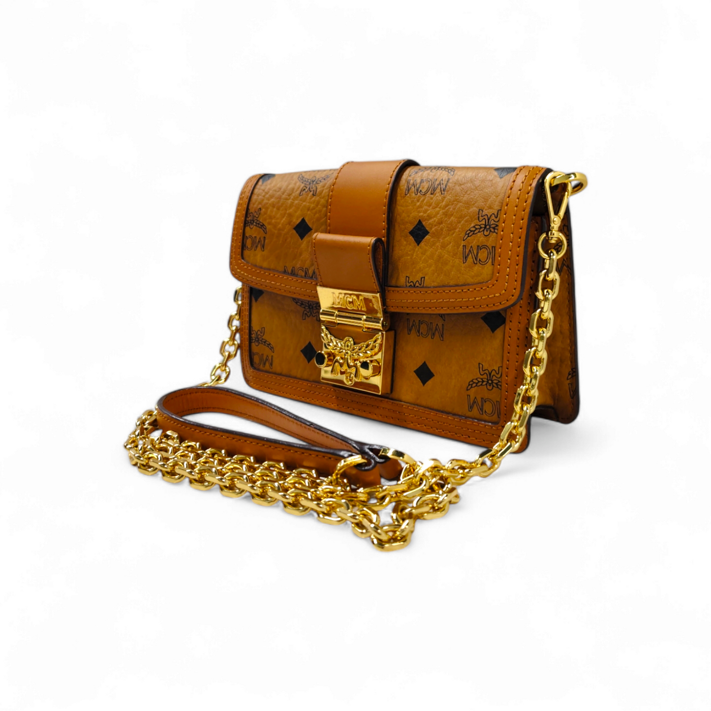 MCM Shoulder Bag MWRBAW005C0001 Brown Visetos Rank A