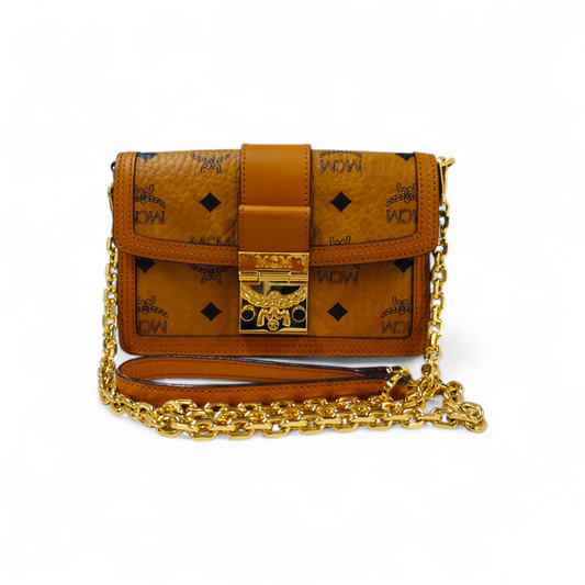 MCM Shoulder Bag MWRBAW005C0001 Brown Visetos Rank A