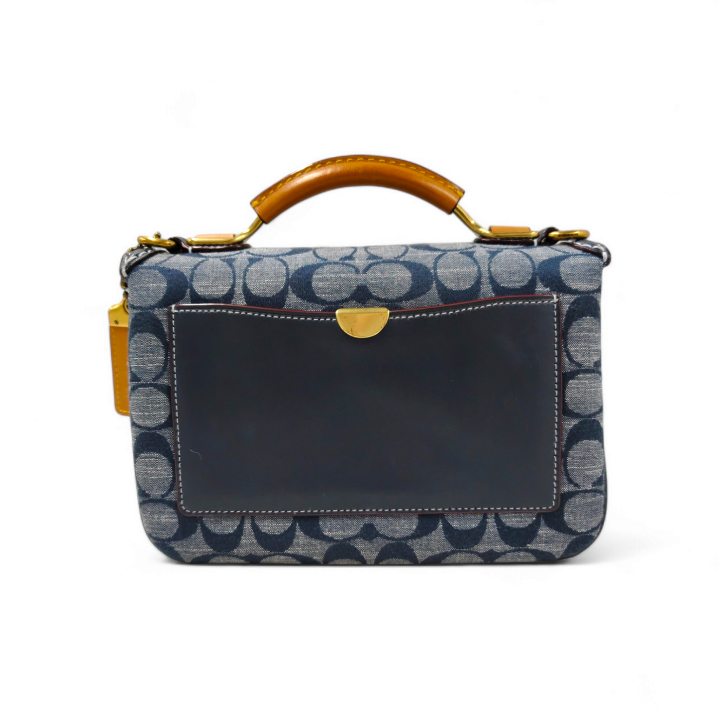 COACH Shoulder Bag 3630 Navy Rank B