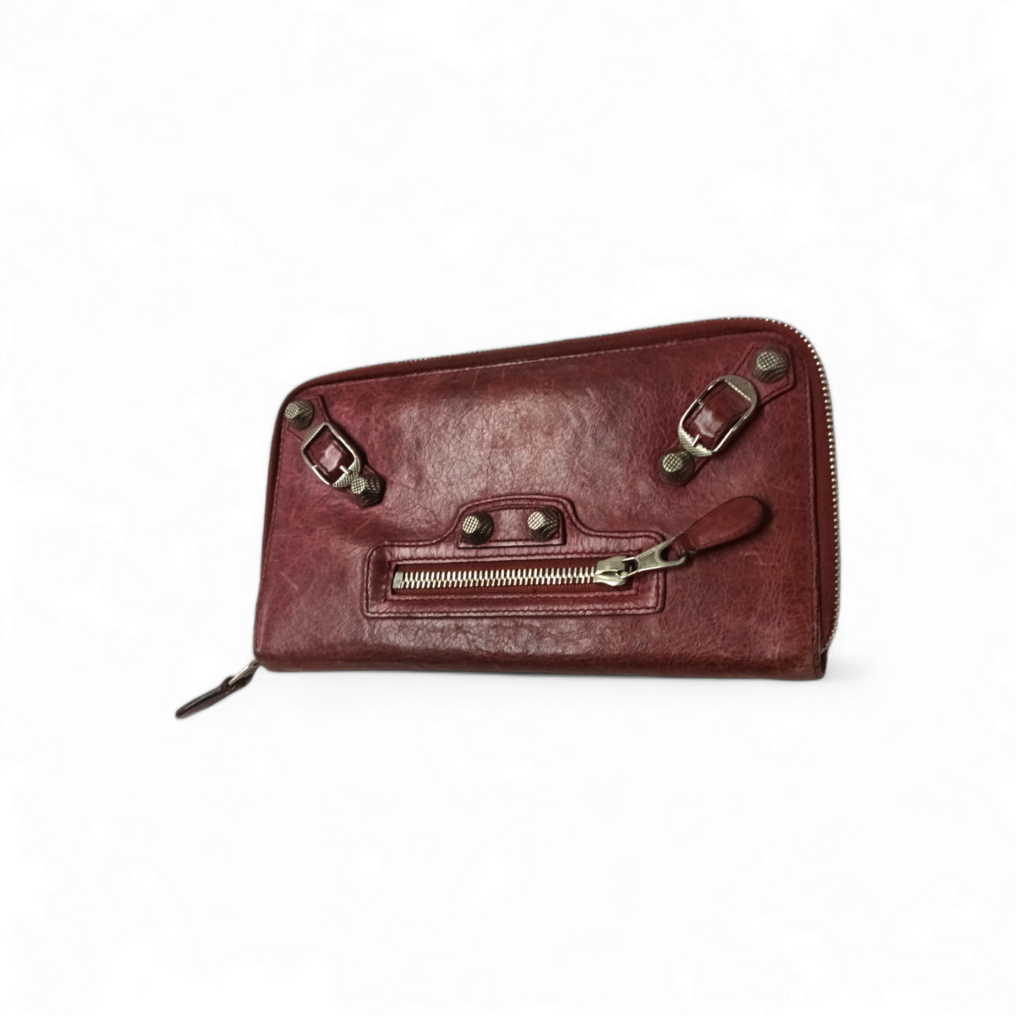 BAKENCIAGA Pouch 1861922149 Burgundy Scratch *Damage* Rank BC