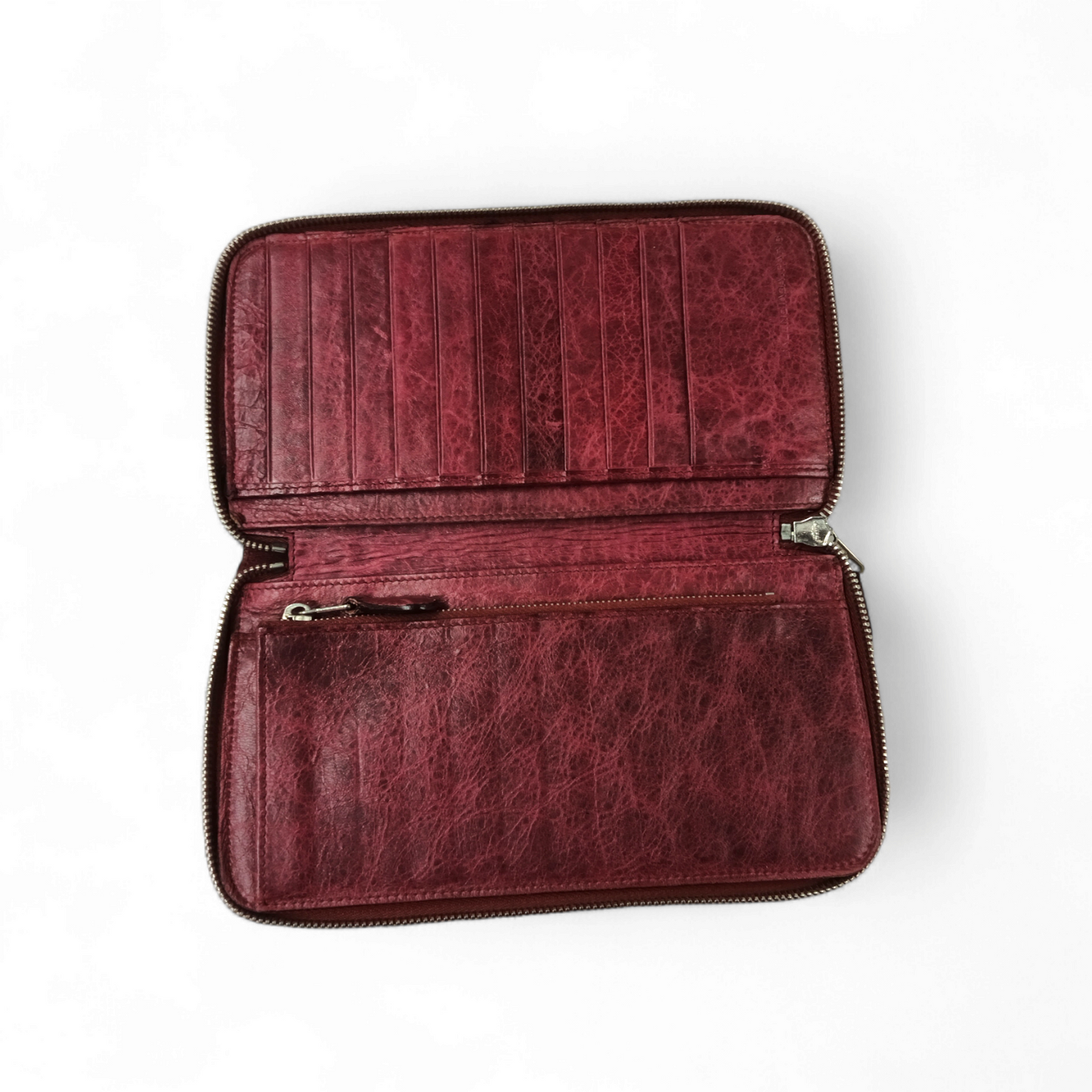 BAKENCIAGA Pouch 1861922149 Burgundy Scratch *Damage* Rank BC