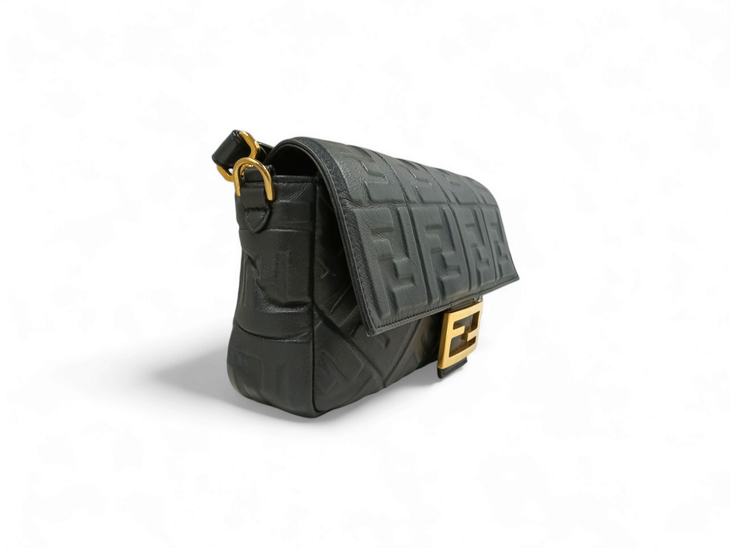 FENDI Shoulder Bag Baguette Black 8BR600 Rank B