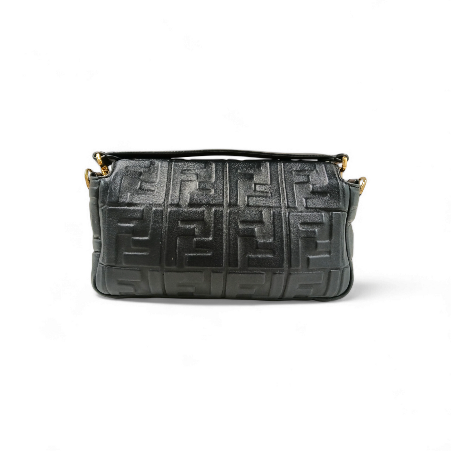 FENDI Shoulder Bag Baguette Black 8BR600 Rank B