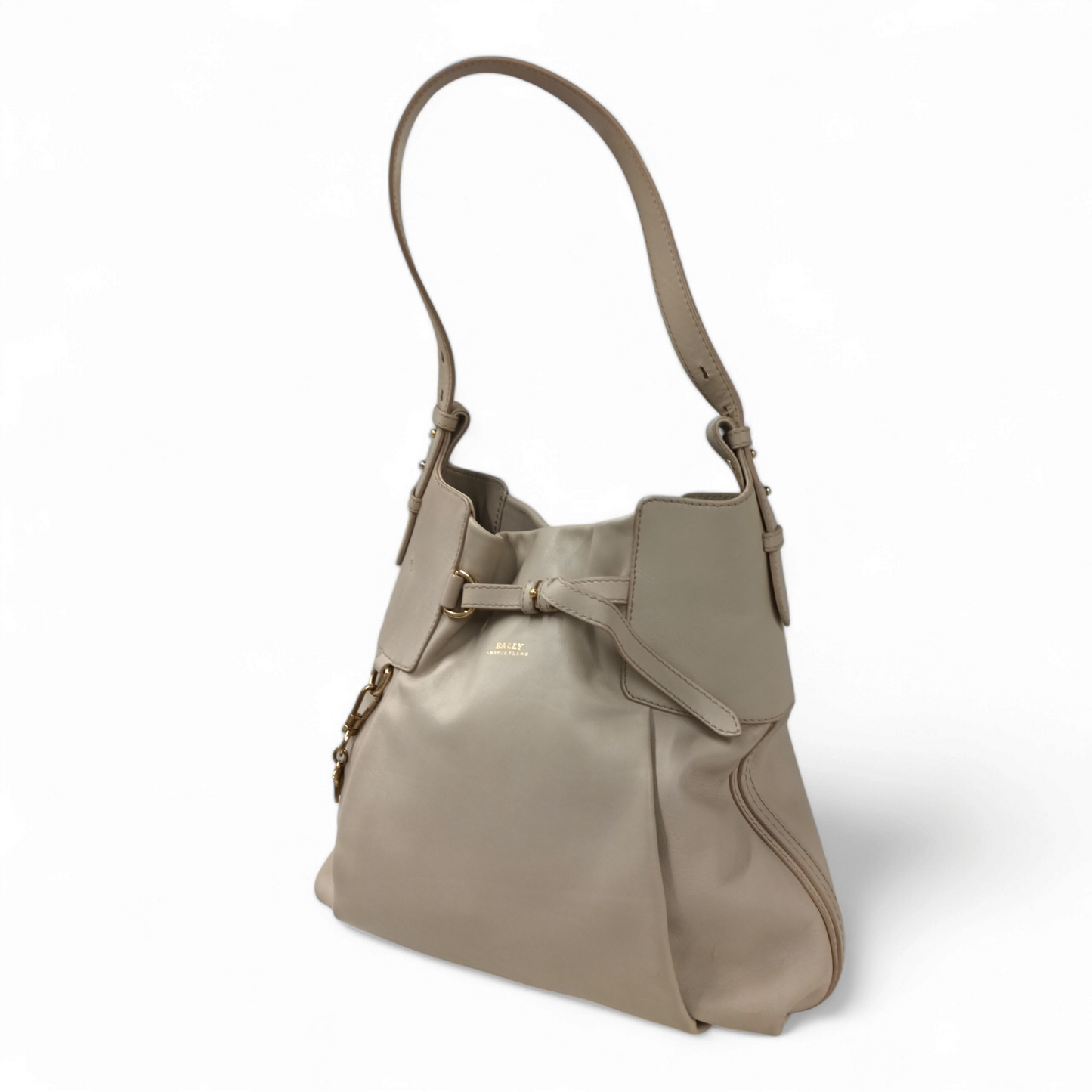 BALLY Tote Bag PAMIA-MD Beige *Stain* Rank B