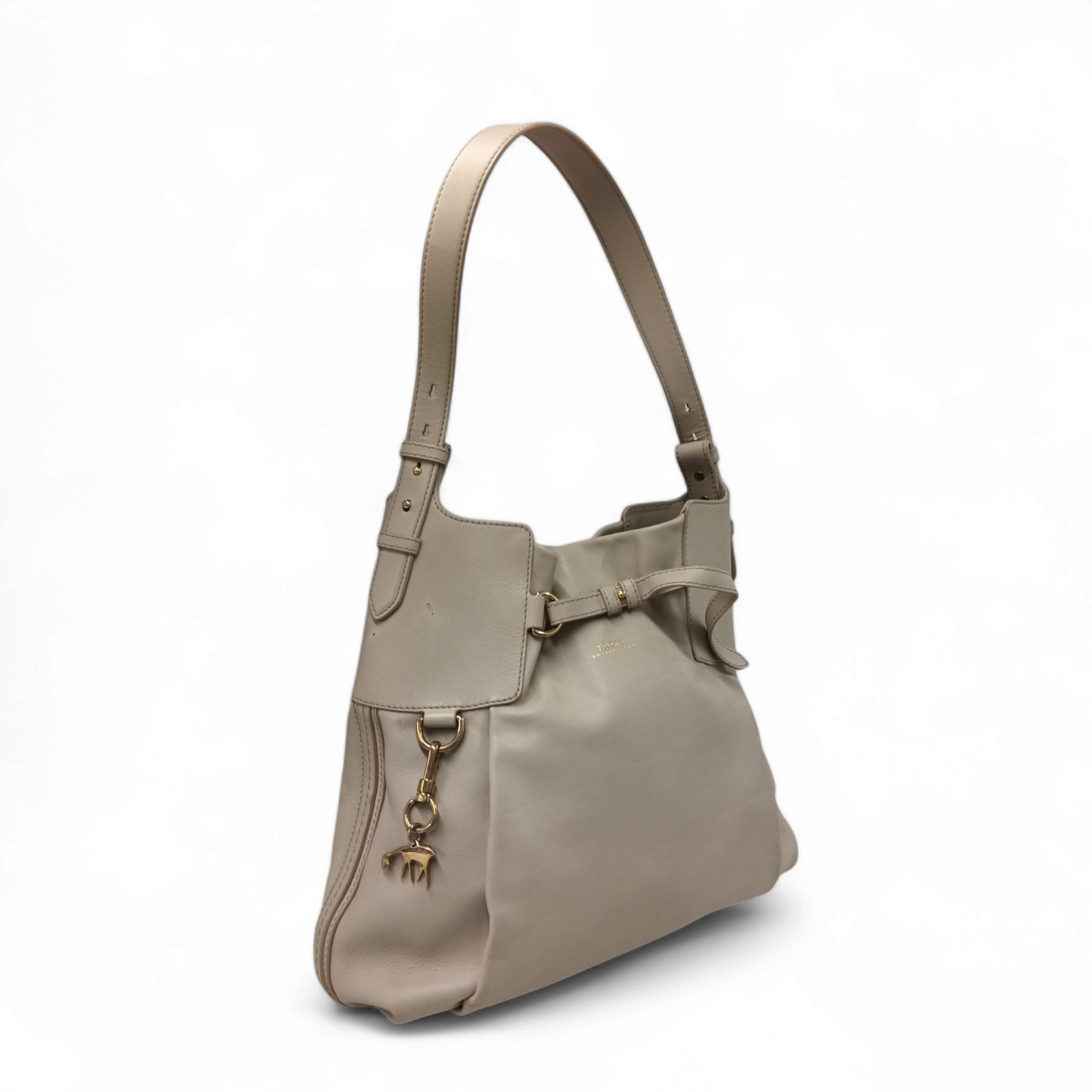 BALLY Tote Bag PAMIA-MD Beige *Stain* Rank B