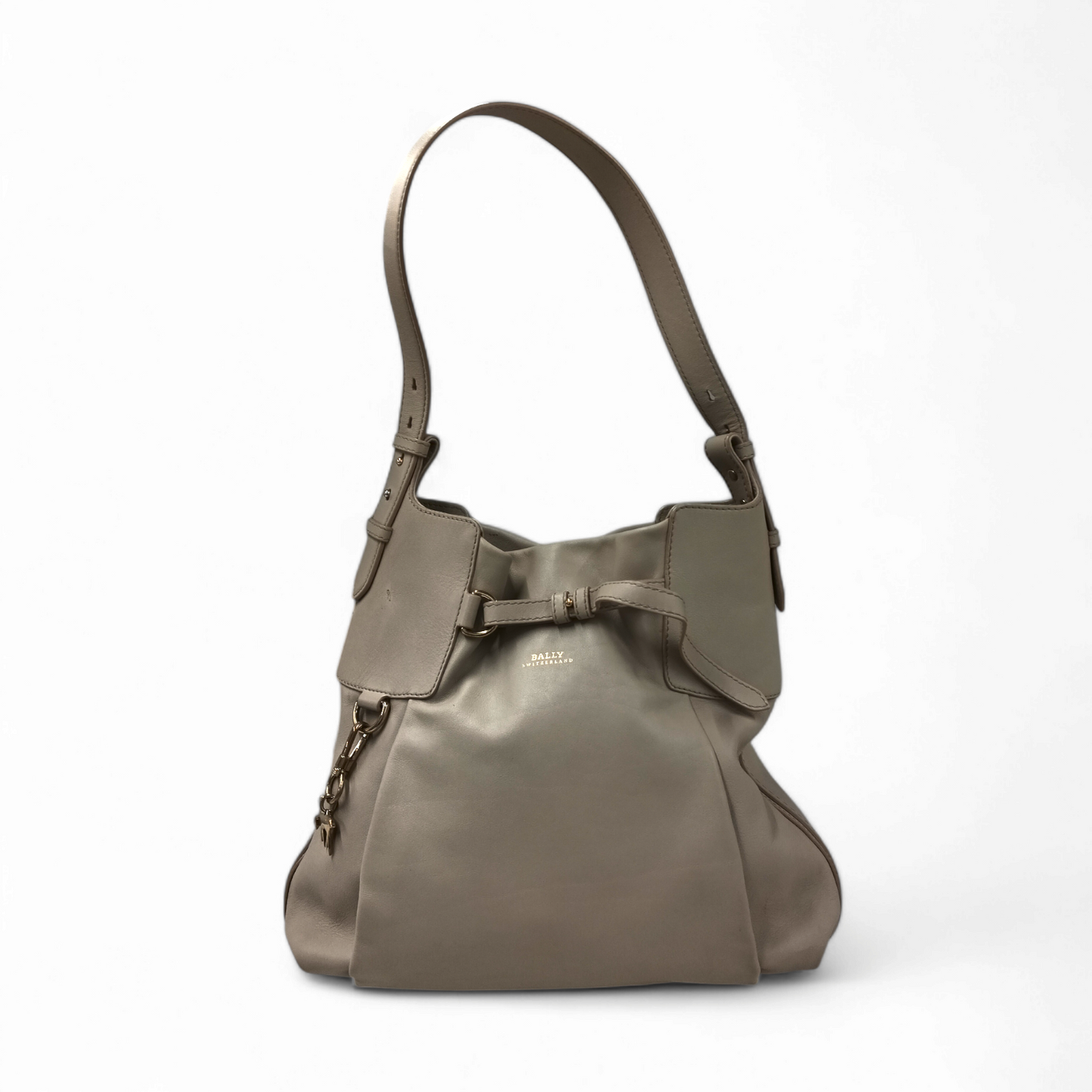 BALLY Tote Bag PAMIA-MD Beige *Stain* Rank B