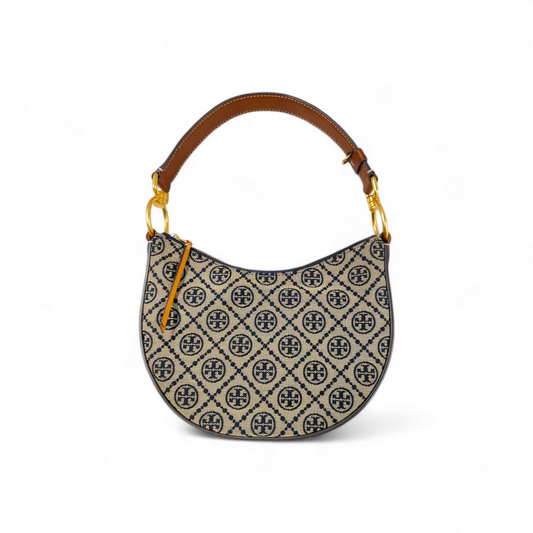 TORY BURCH Handbag 147356 Navy/Brown Rank A