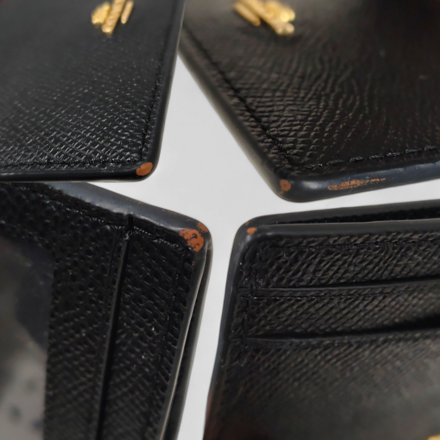 COACH Card Case 67666 Black Rank A