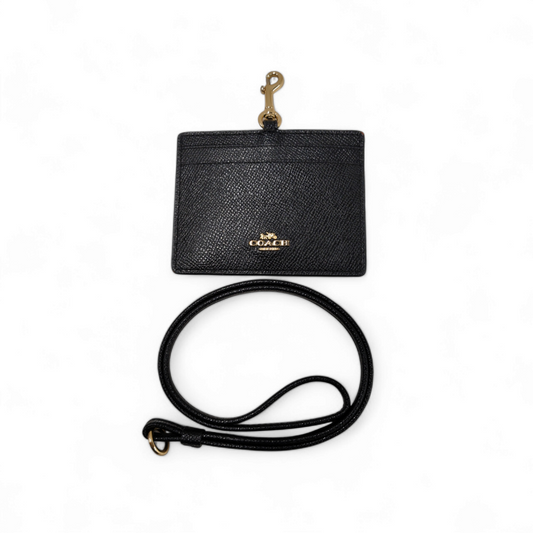COACH Card Case 67666 Black Rank A