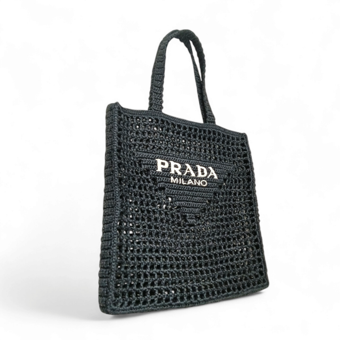 PRADA Tote Bag ITLTVDOWAZY8 *Stain* ISO 14443 BLACK/WHITE Rank B