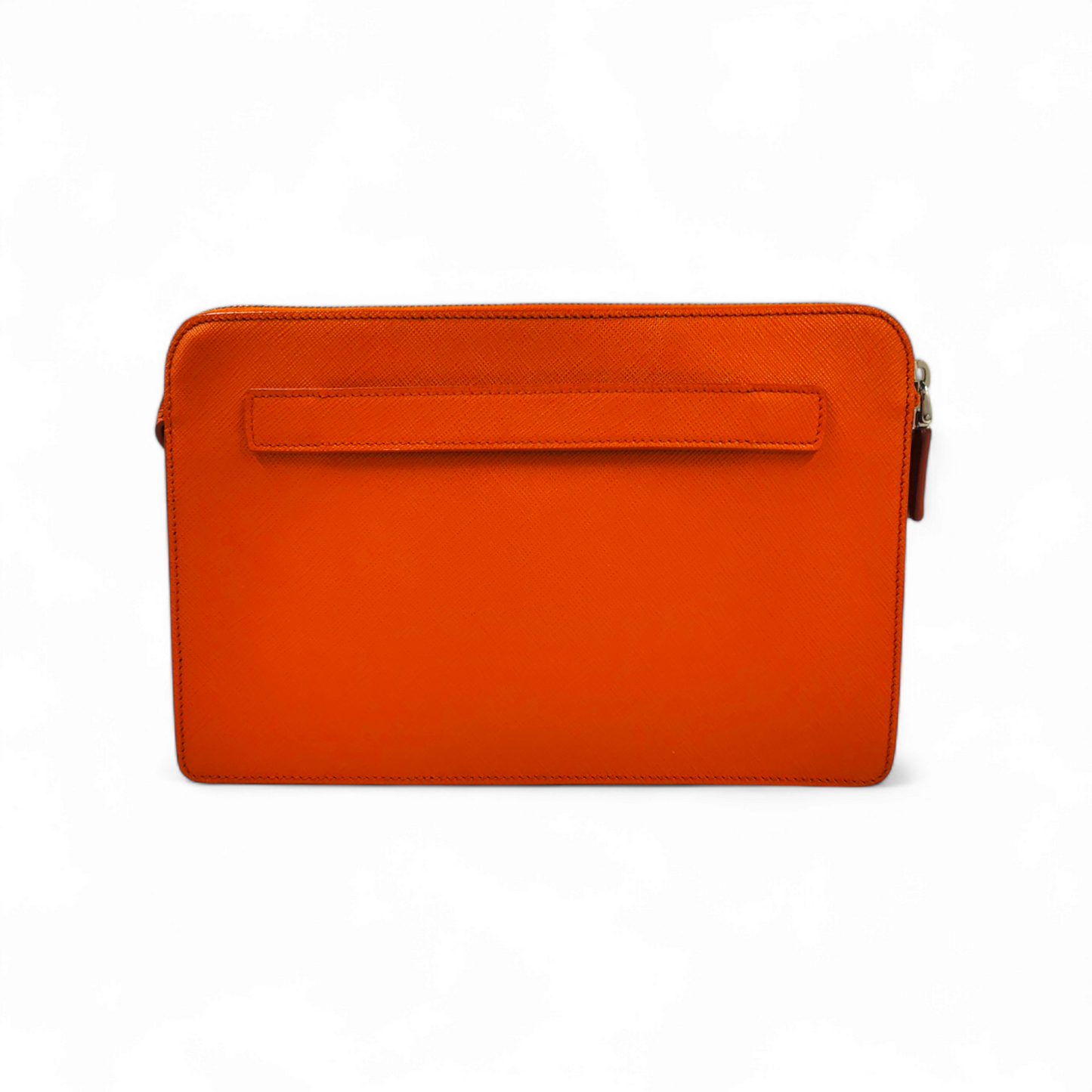 PRADA Clutch Bag Saffiano 2VF056 Orange Rank A