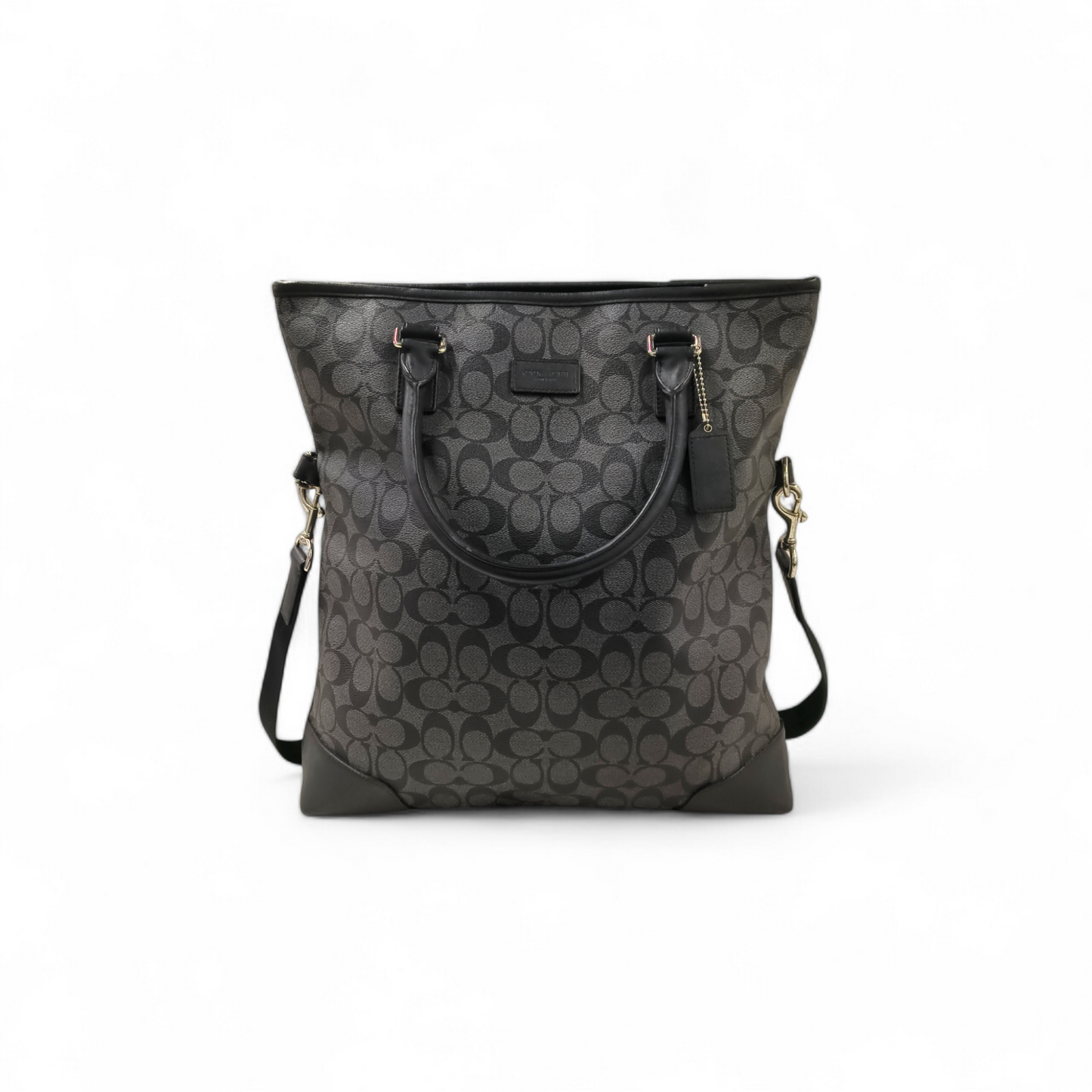 COACH 2WAY Bag Black And Gray *Stain NO TAG* Rank B