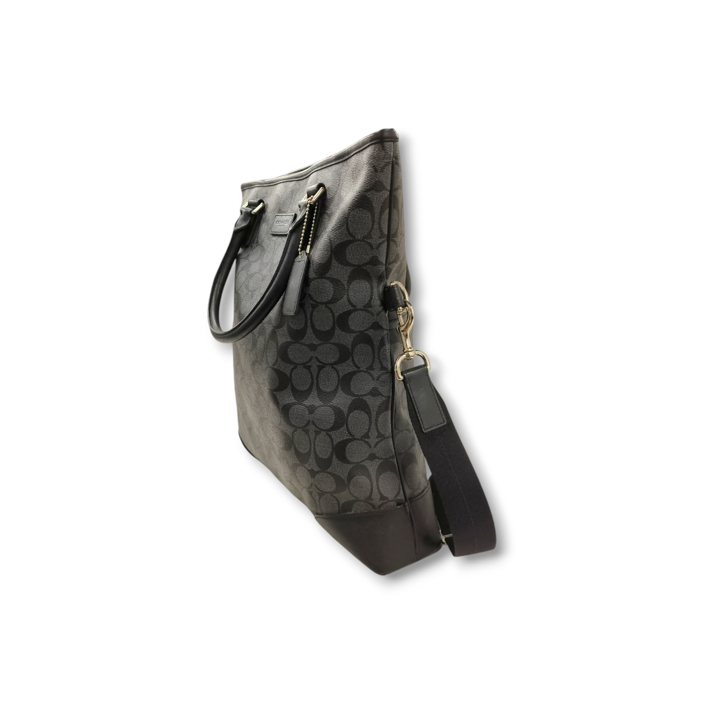 COACH 2WAY Bag Black And Gray *Stain NO TAG* Rank B