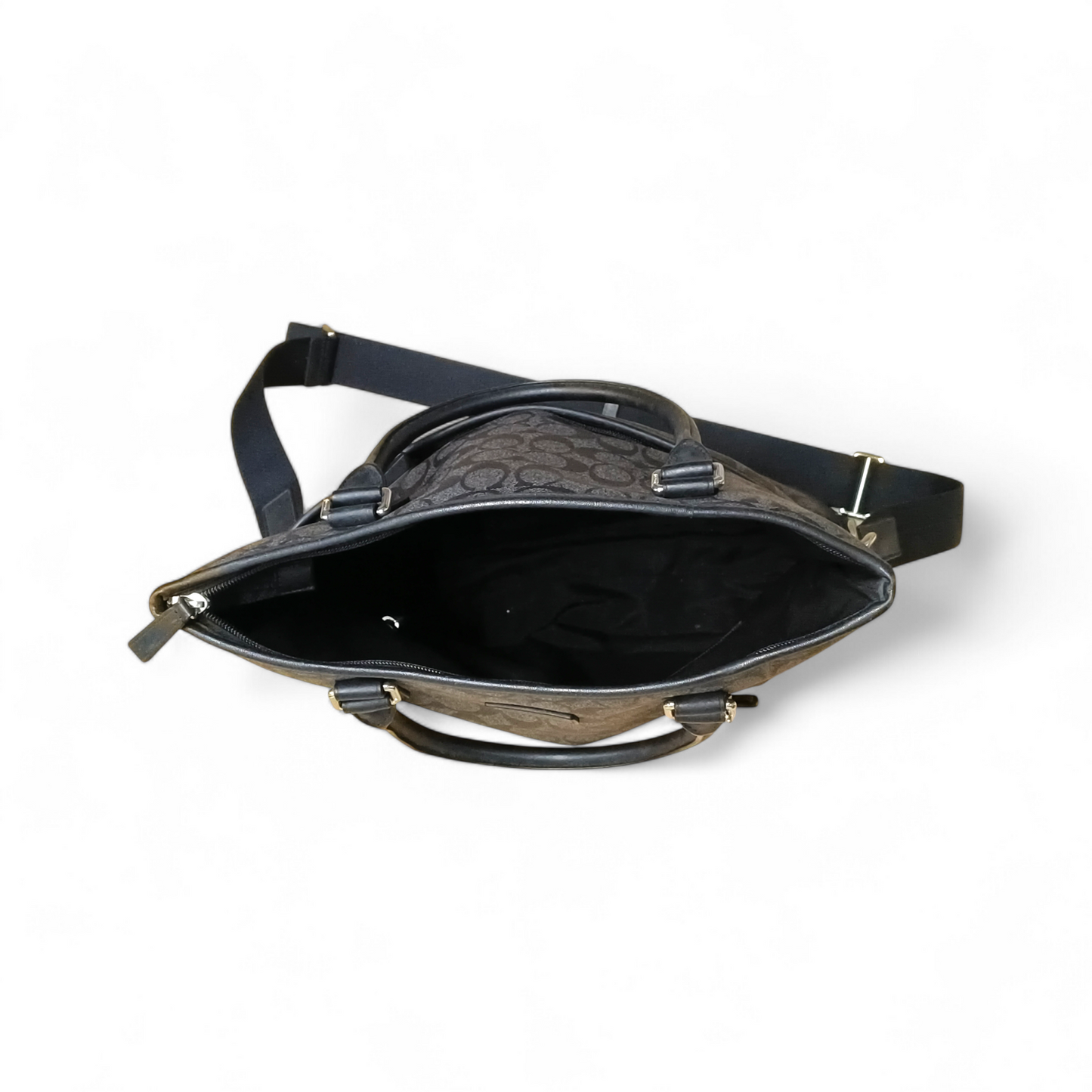 COACH 2WAY Bag Black And Gray *Stain NO TAG* Rank B