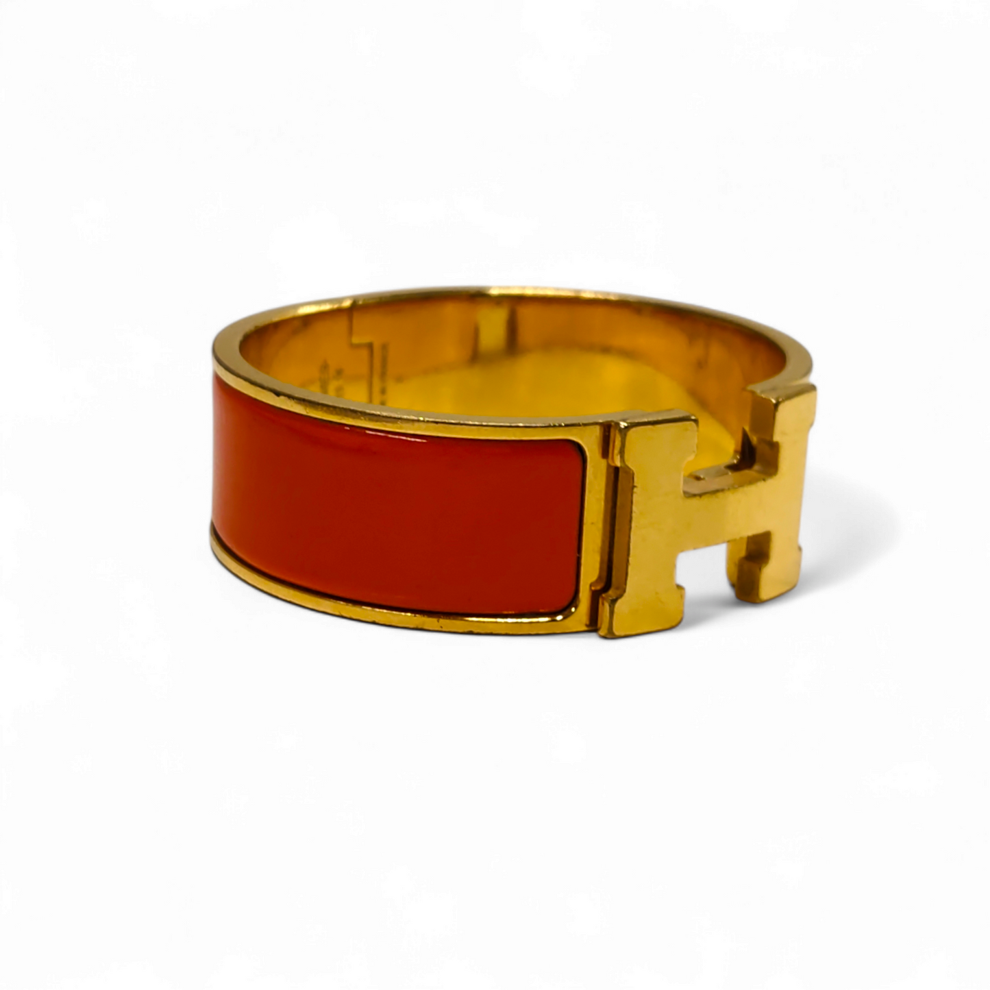 HERMES Bracelet CLIC H *scratch* Orange Rank C