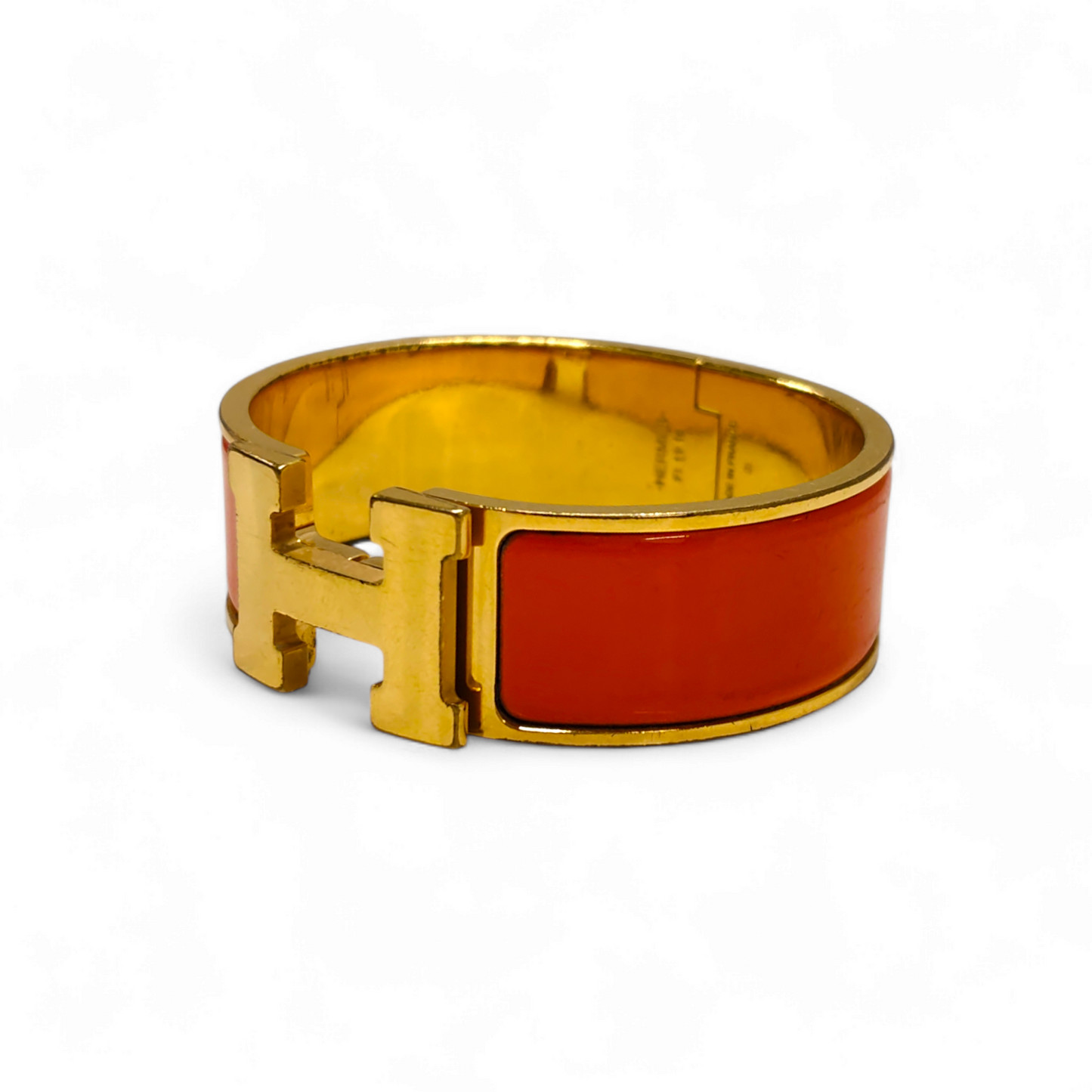 HERMES Bracelet CLIC H *scratch* Orange Rank C
