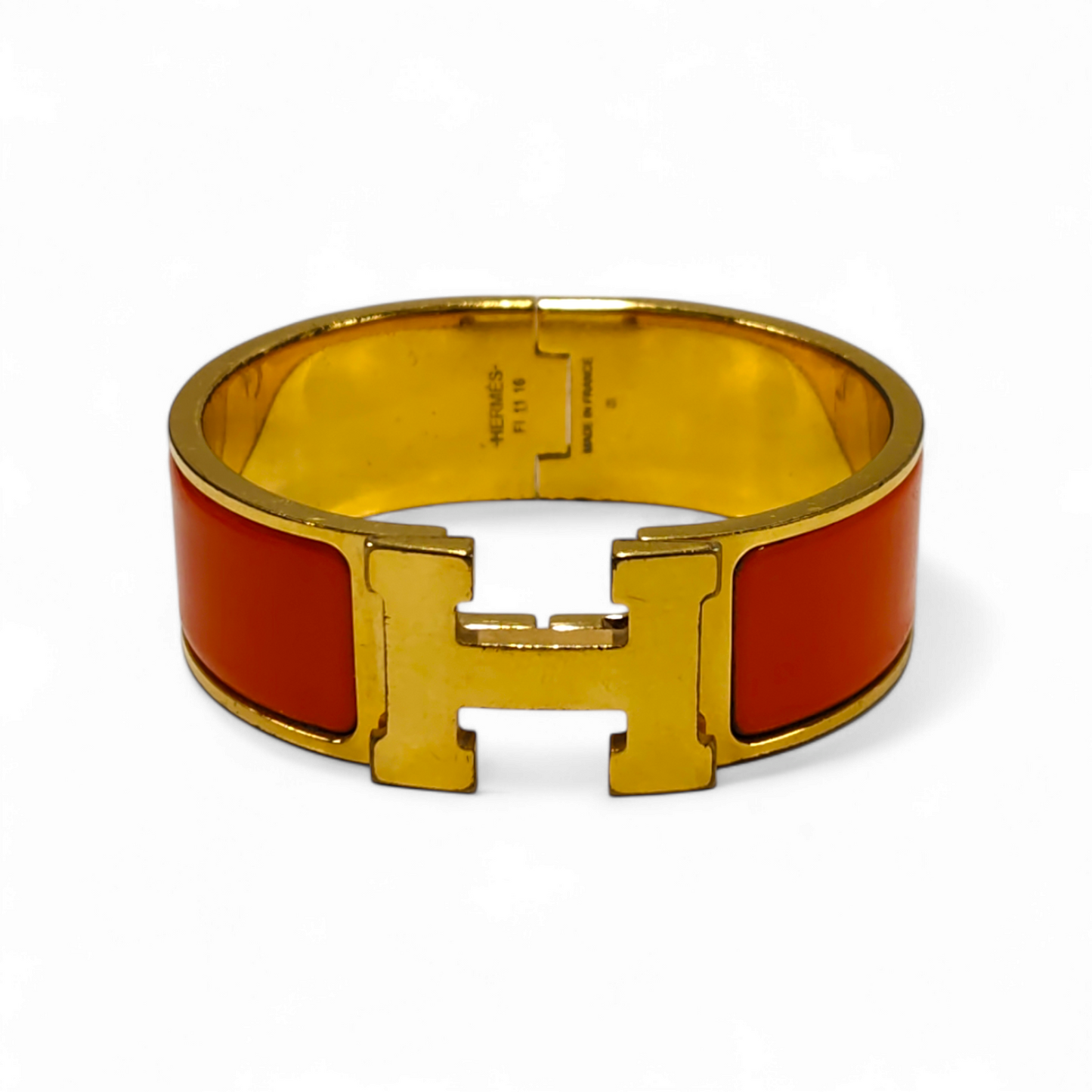 HERMES Bracelet CLIC H *scratch* Orange Rank C