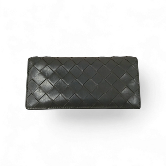 BOTTEGA VENTA Long Wallet S0250877V Gray *Damage* Rank C