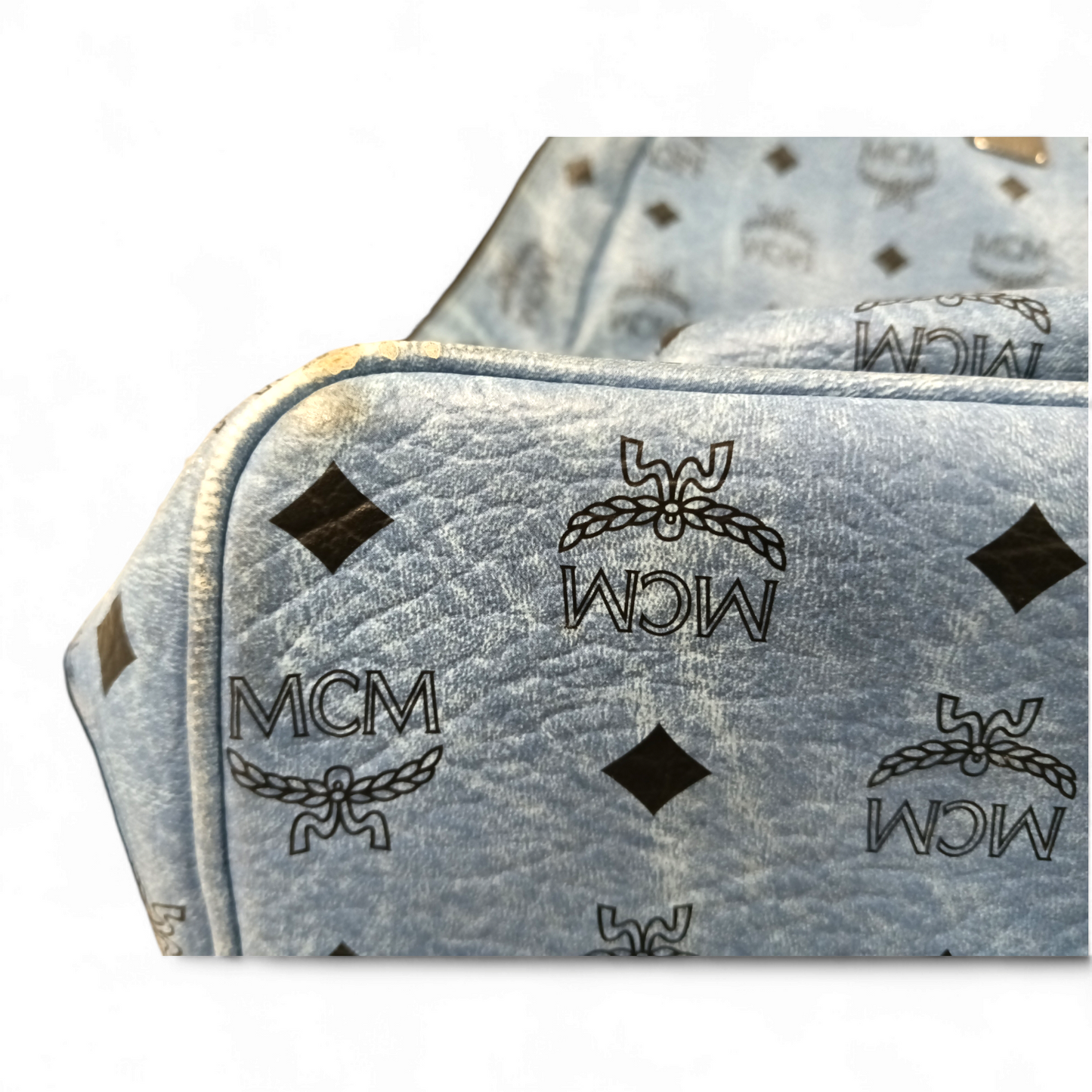 MCM Backpack MMK55VE38LE001 Sky Blue *Damage* Rank C