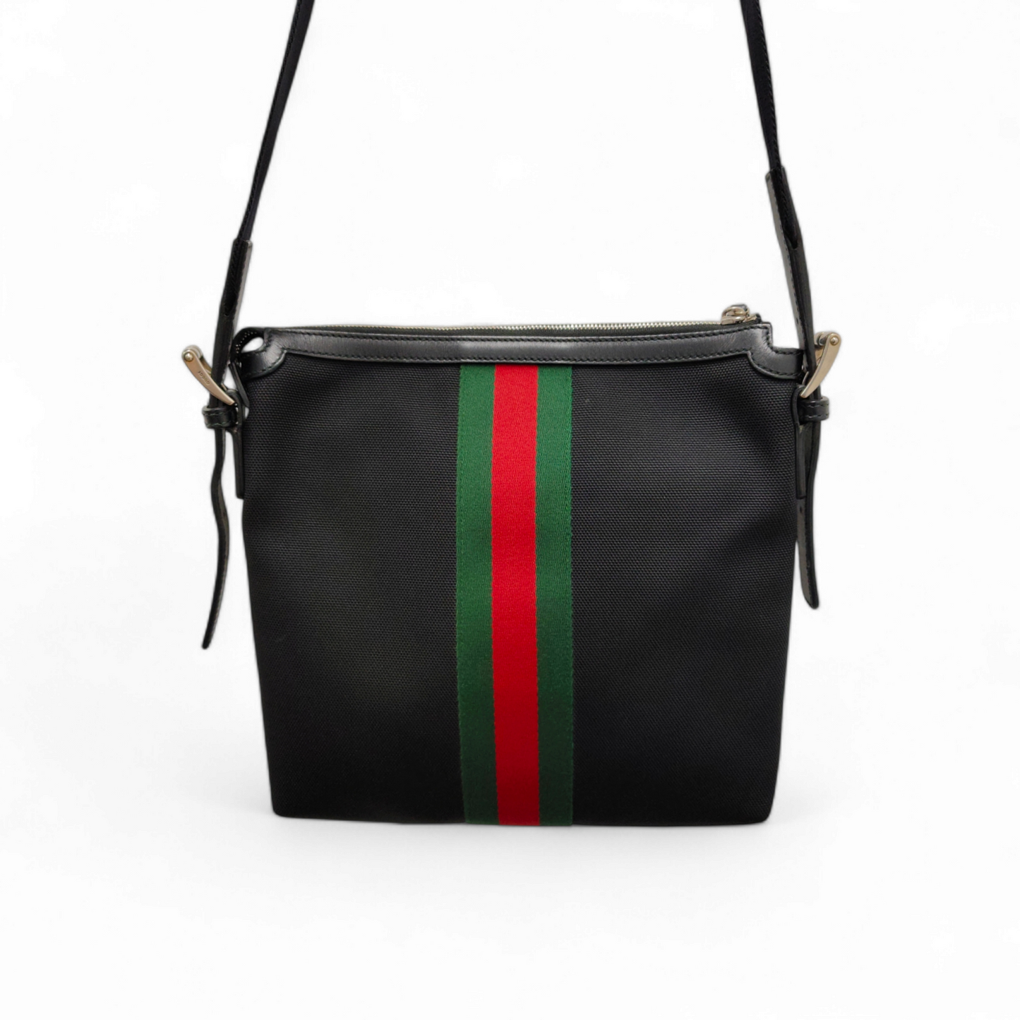 GUCCI Shoulder Bag 387111 585795 *Damage* Black/Red Rank B