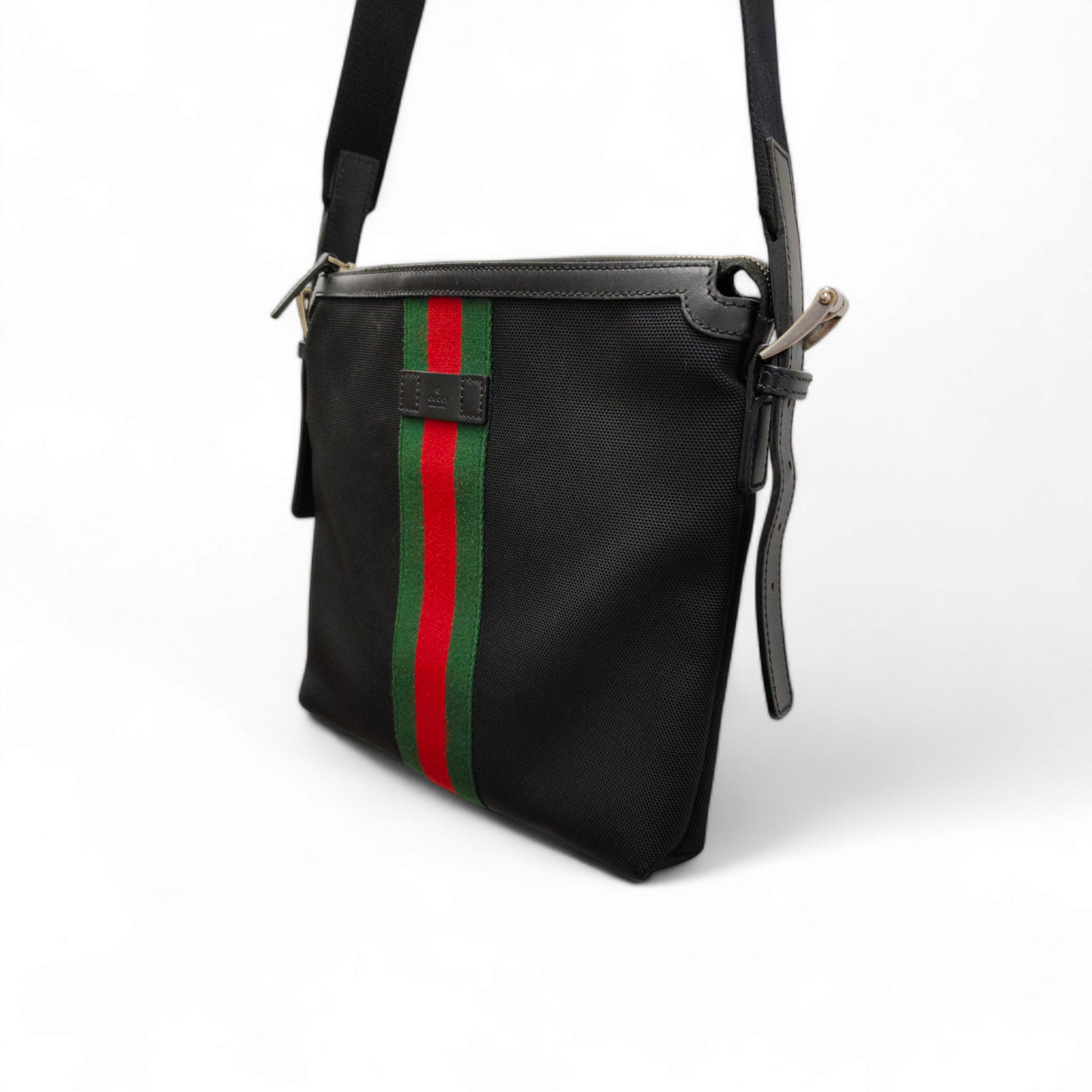 GUCCI Shoulder Bag 387111 585795 *Damage* Black/Red Rank B