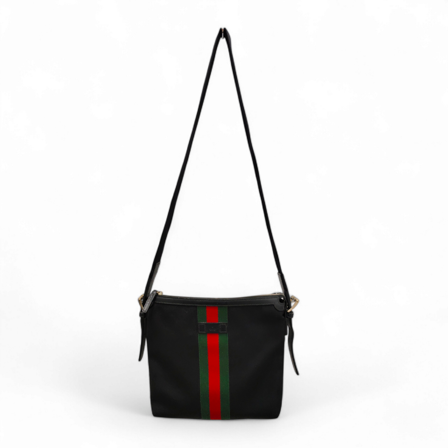 GUCCI Shoulder Bag 387111 585795 *Damage* Black/Red Rank B
