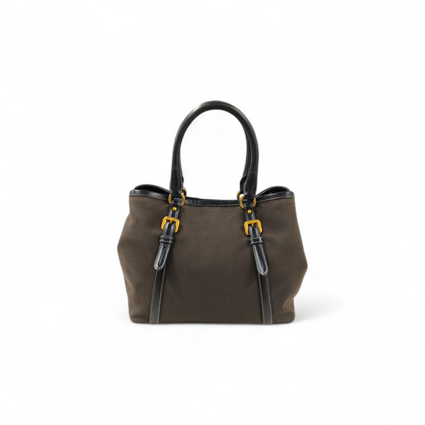 PRADA 2WAY Bag 1BA841 Dark Brown *Stain* Rank B