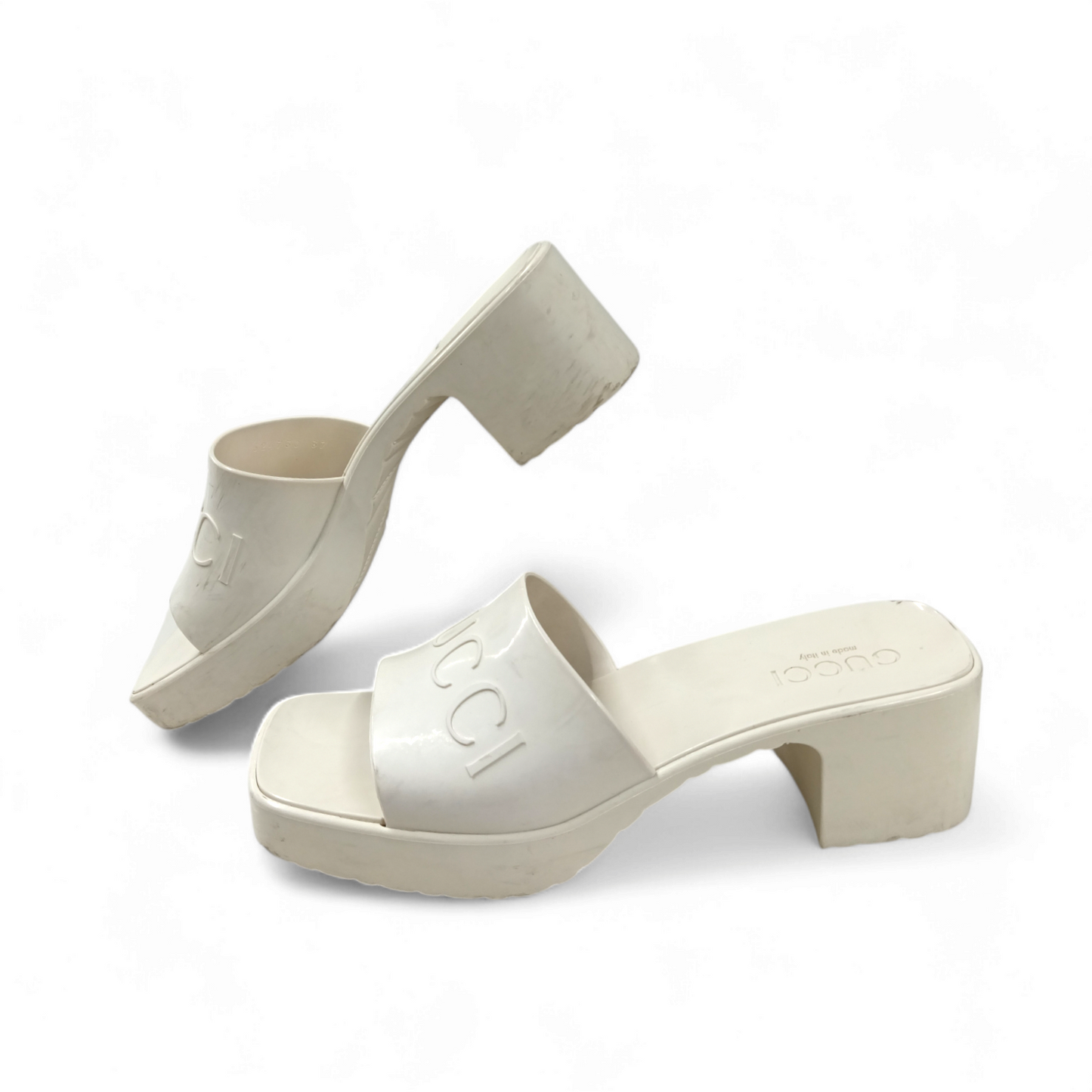 GUCCI Pumps SIZE 37 Lady's White 624730 *Stain* Rank B