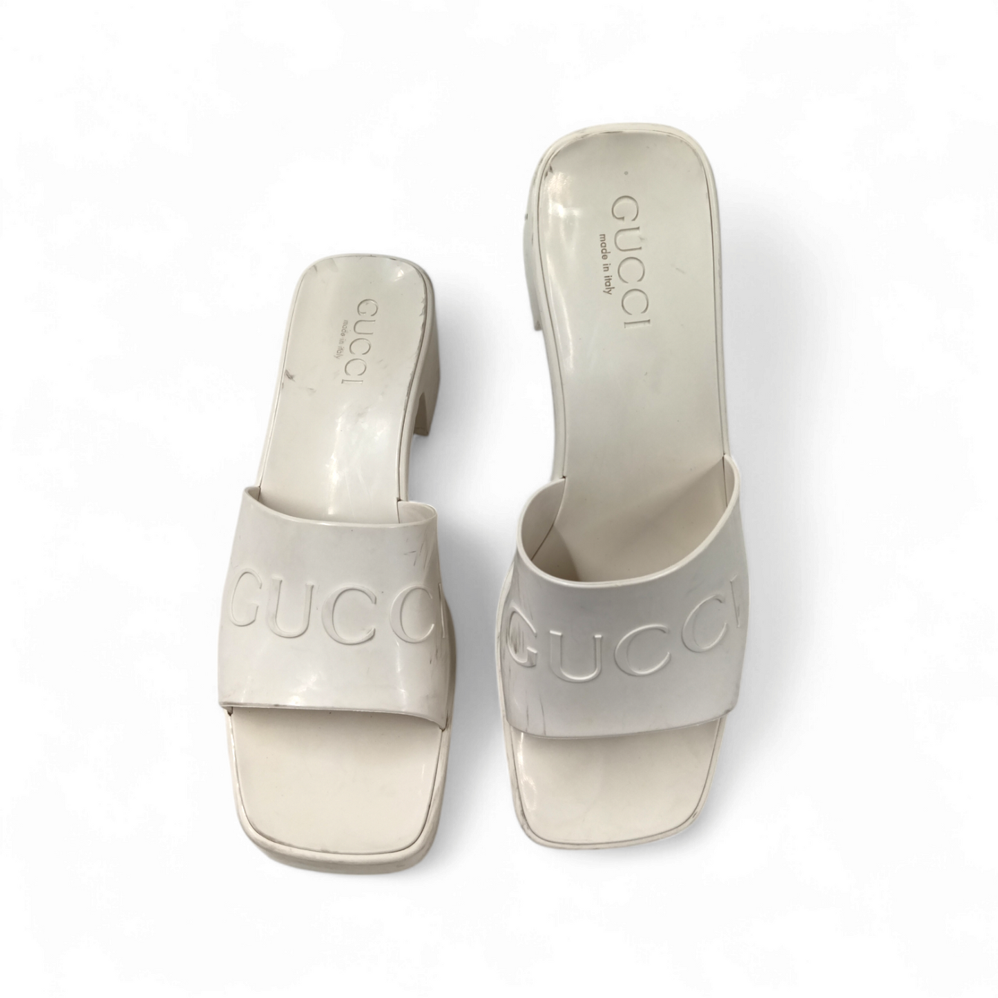 GUCCI Pumps SIZE 37 Lady's White 624730 *Stain* Rank B