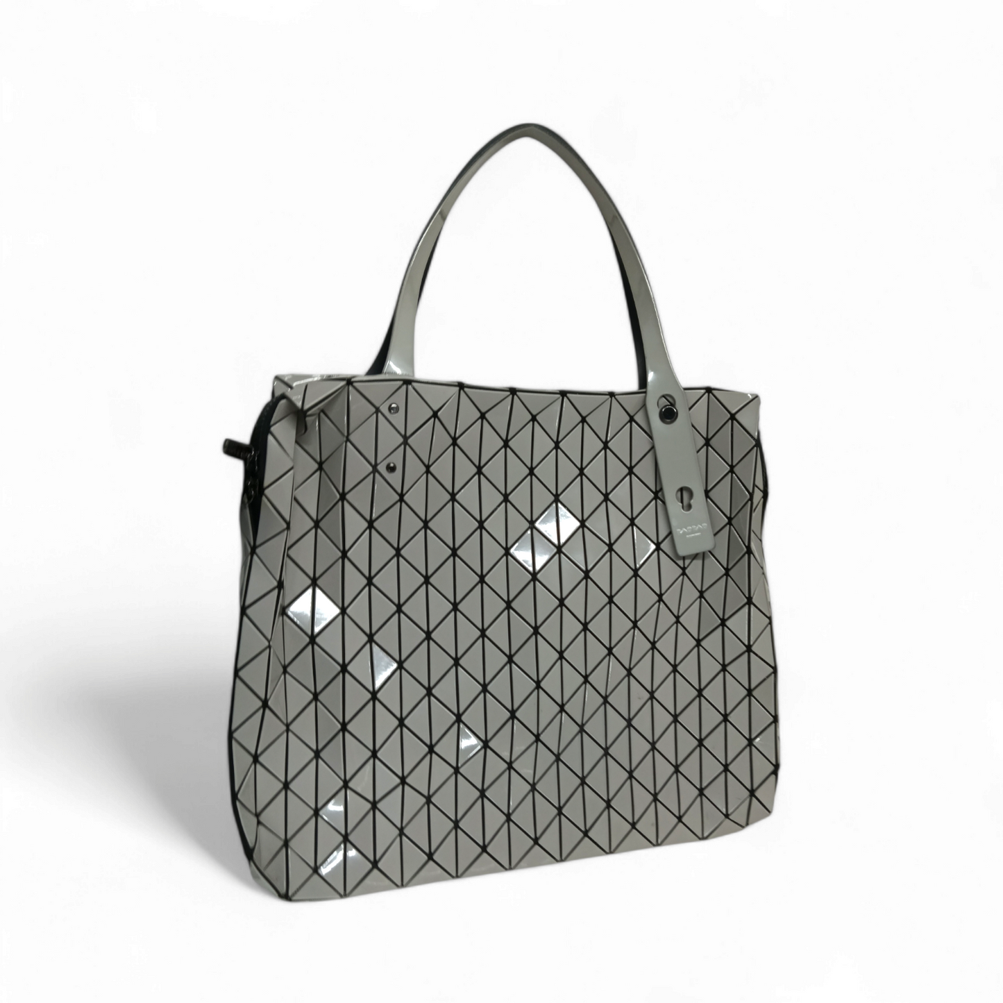 BAO BAO ISSEY MIYAKE Tote Bag BB98-AG462 Light Gray Rank B