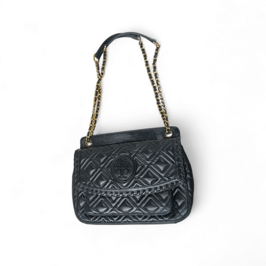 TORY BURCH Shoulder Bag *Damage MARION DIAMOND Black Rank B