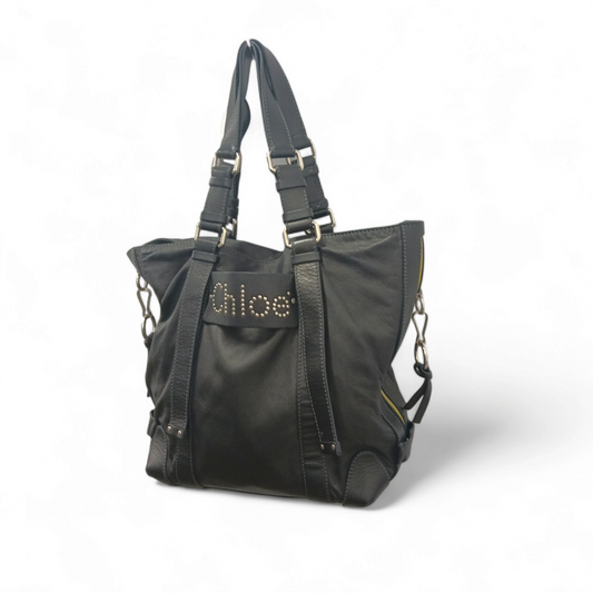 Chioe Tote Bag 03-07-51-5267 *Scratch* Black Rank B