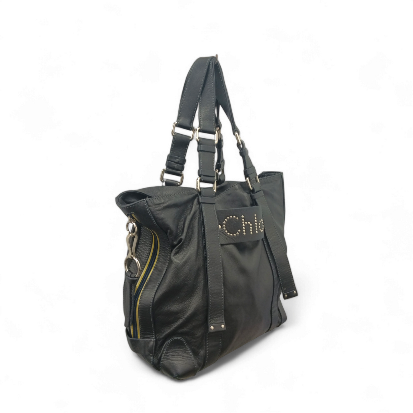 Chioe Tote Bag 03-07-51-5267 *Scratch* Black Rank B