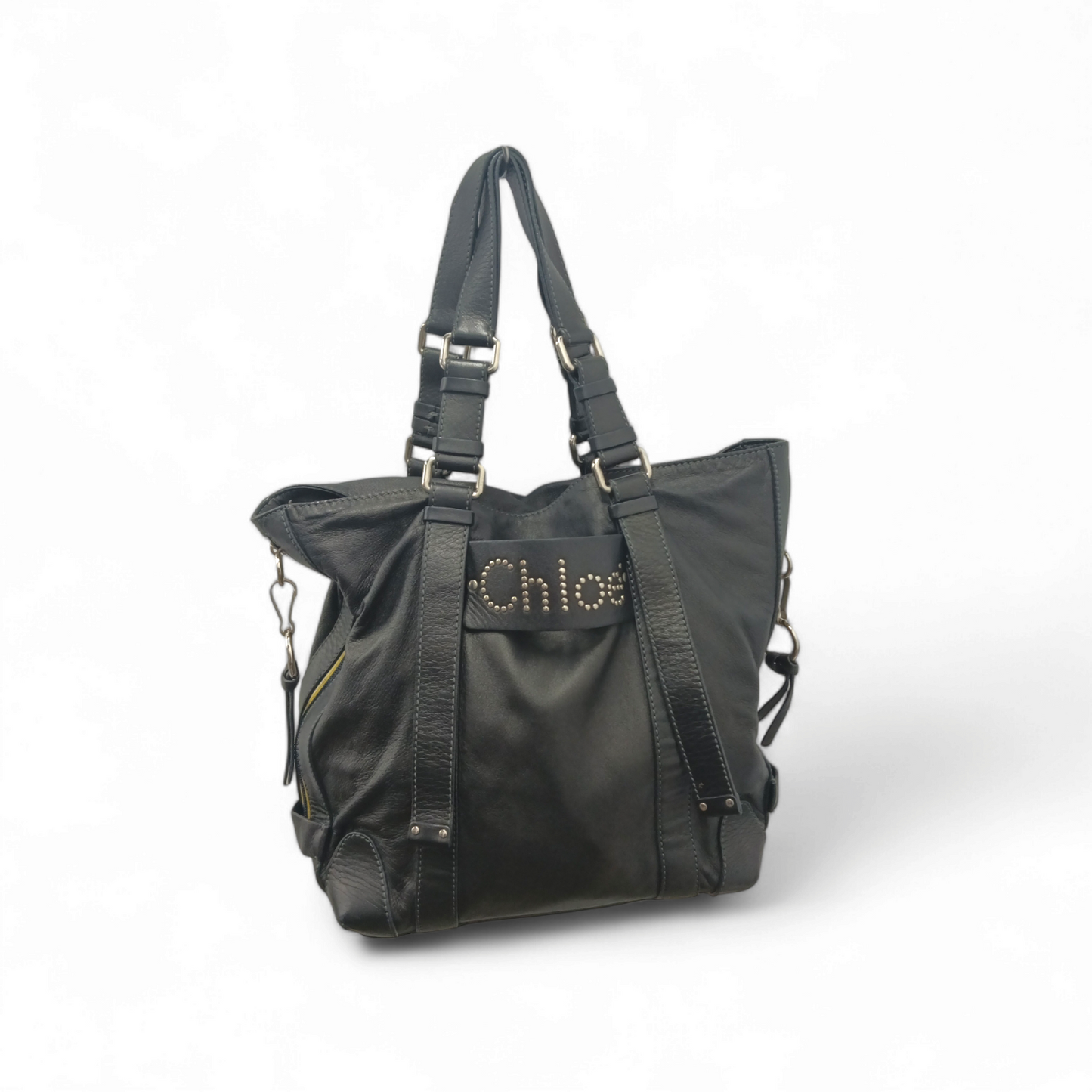 Chioe Tote Bag 03-07-51-5267 *Scratch* Black Rank B