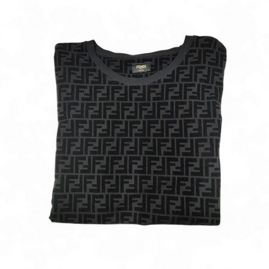 FENDI T-shirt Size XL FY0936 A7D5 Black Rank B