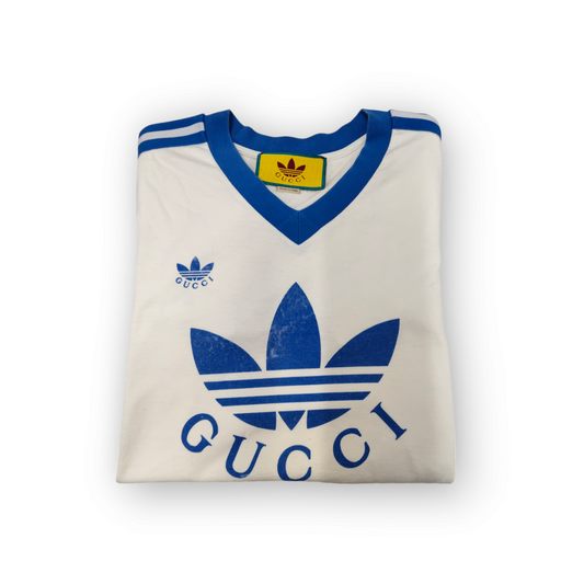 GUCCI X Adidas T-shirt Size M 721186 White Rank B