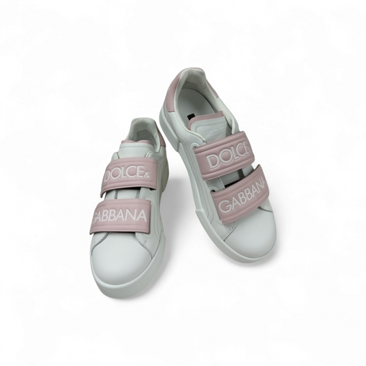 DOLCE & GABBANA Sneaker Size 37 1/2 Lady's White/Pink CK 1601 Rank A