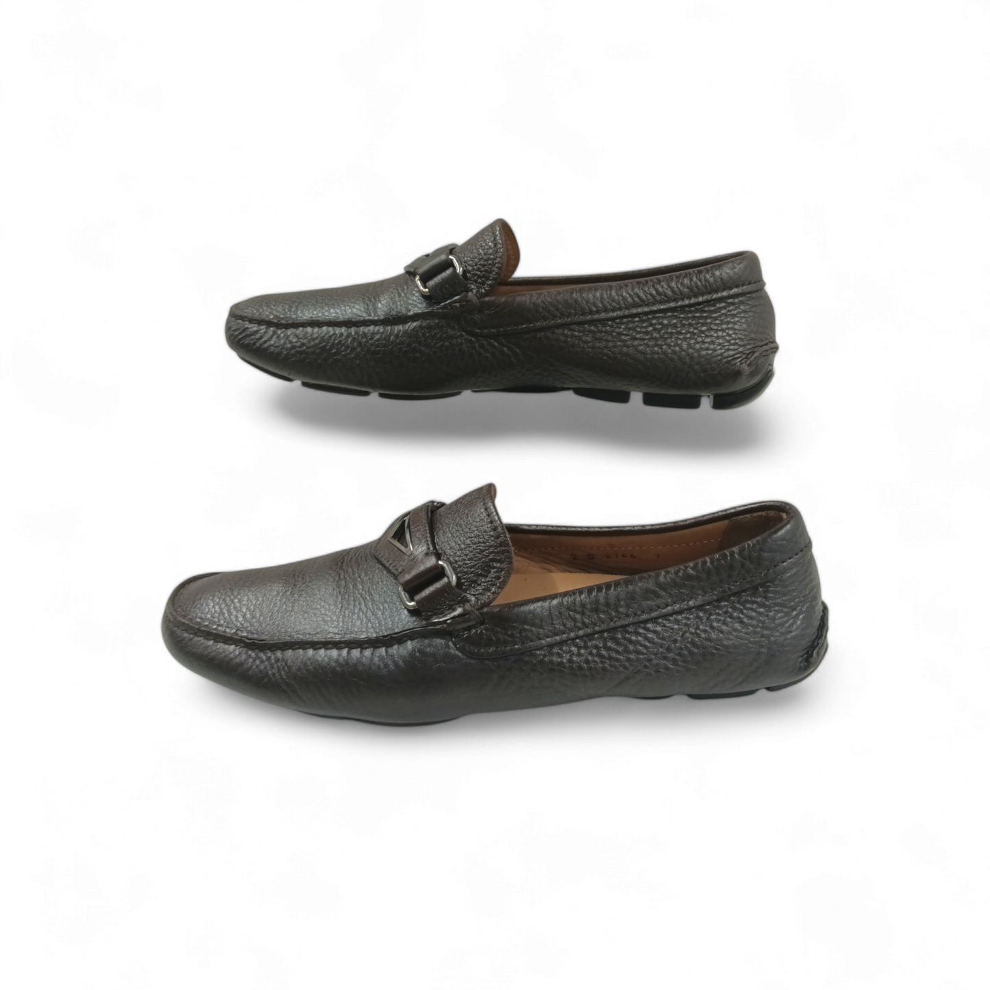 PRADA Driving Shoes Size 7 Mens Brown 2766 Rank B