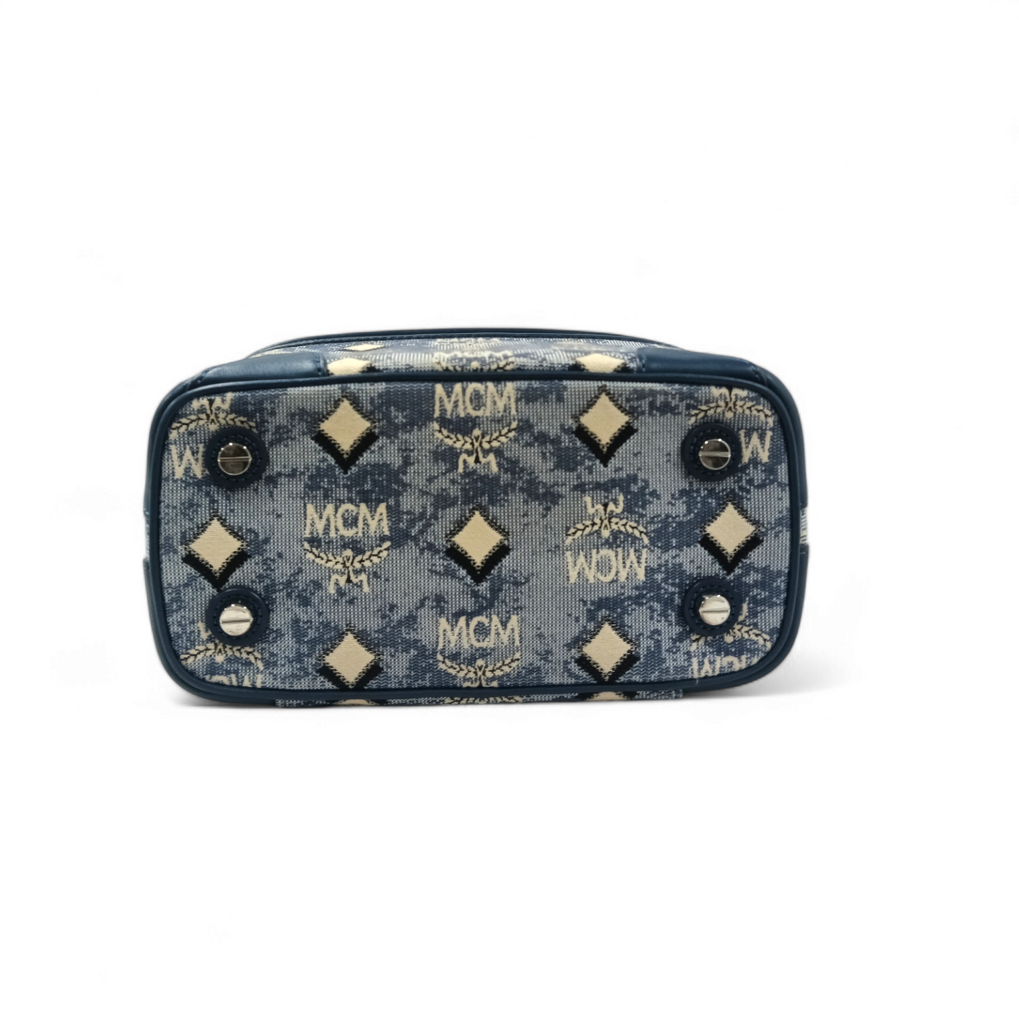 MCM 2WAY Bag BATQ01LU001 Navy With Strap Lady's Rank A