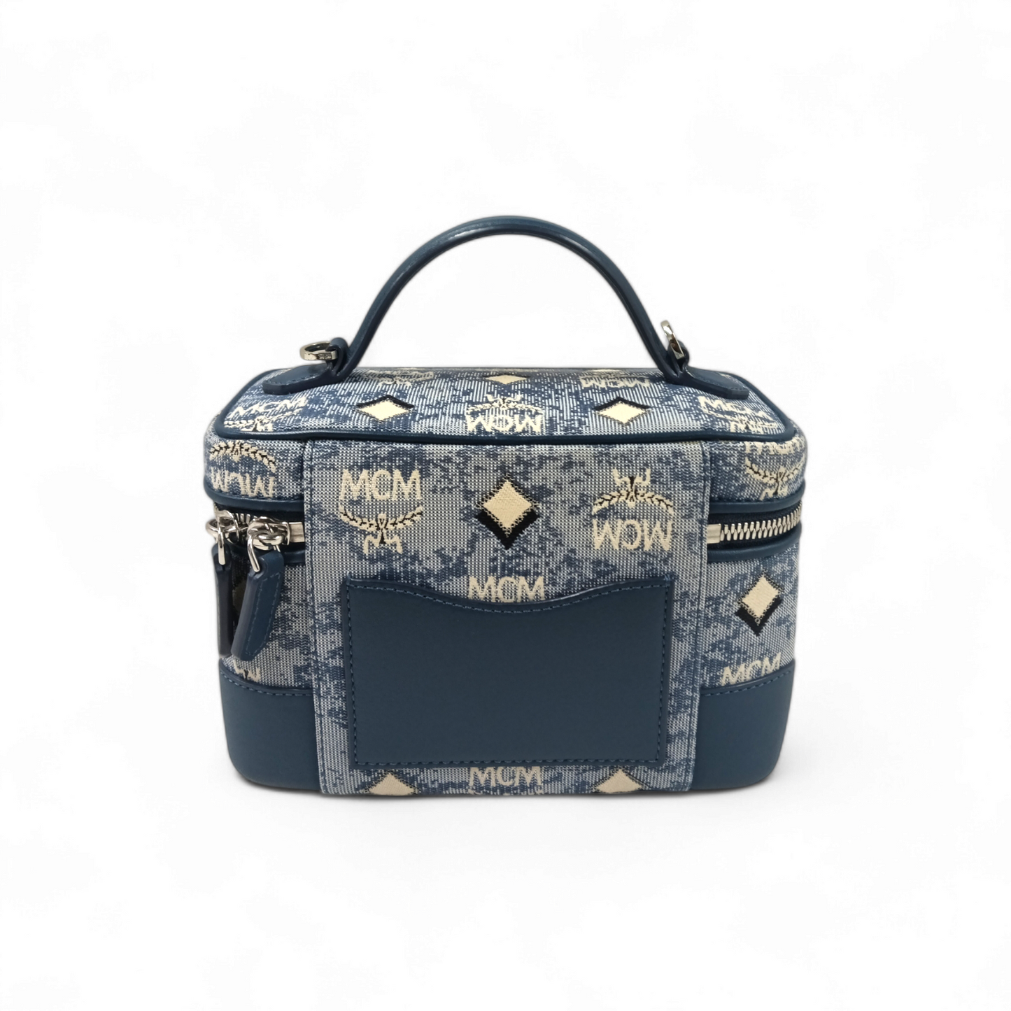 MCM 2WAY Bag BATQ01LU001 Navy With Strap Lady's Rank A