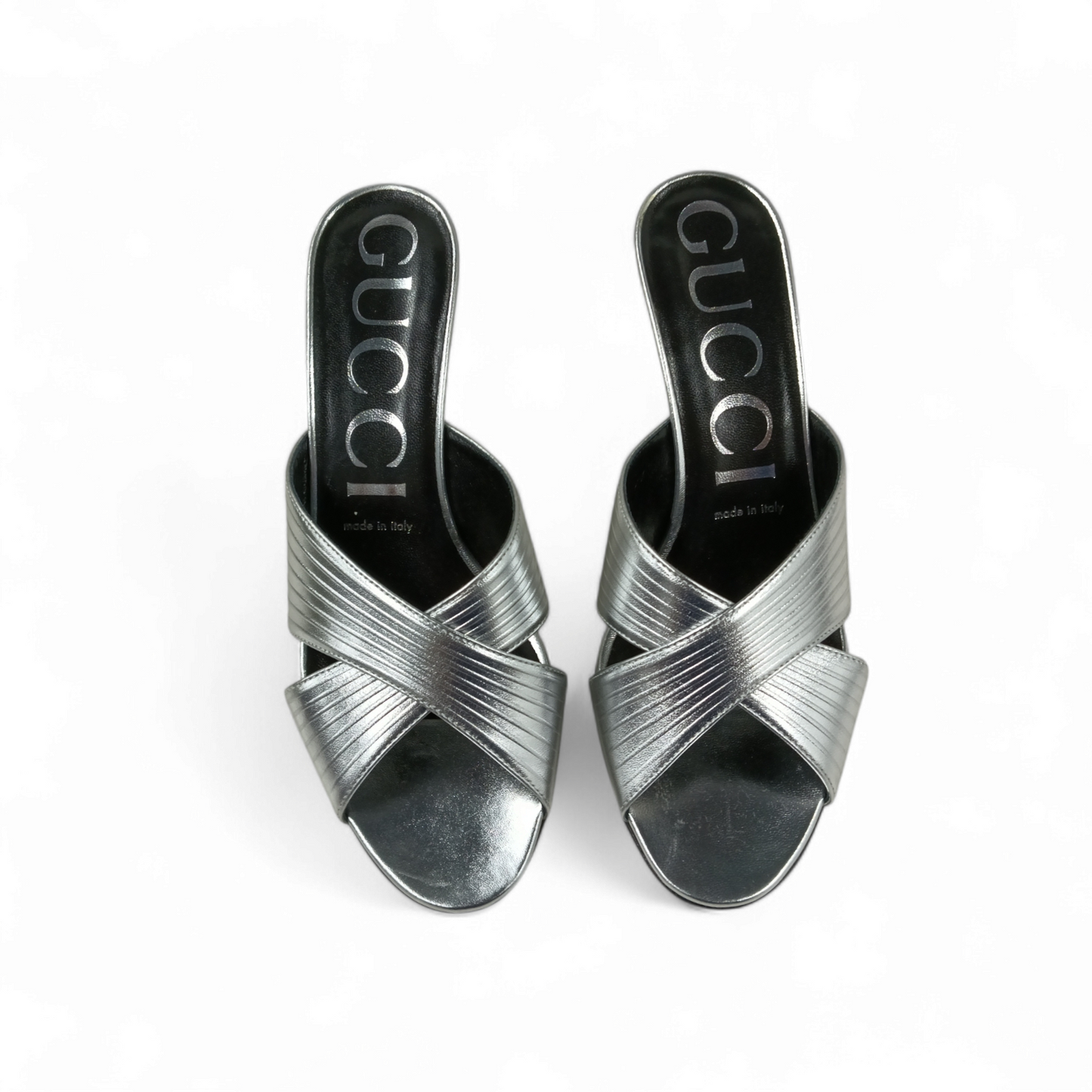 GUCCI Sandal Size 37 1/2 Lady's Silver 645387 Rank A