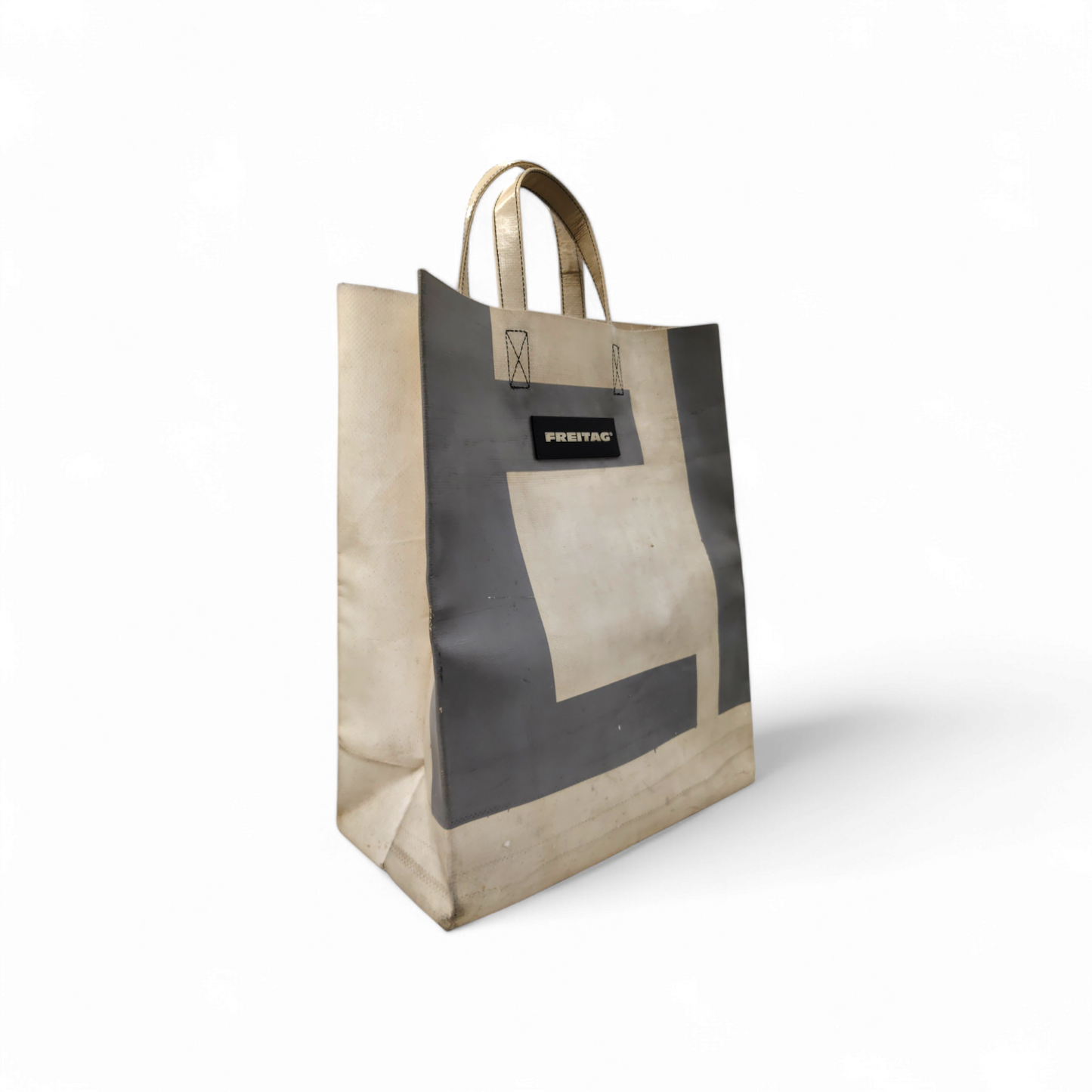 FREITAG Tote Bag F52 MIAMI VICE White And Gray *Stain/Damage* Rank BC