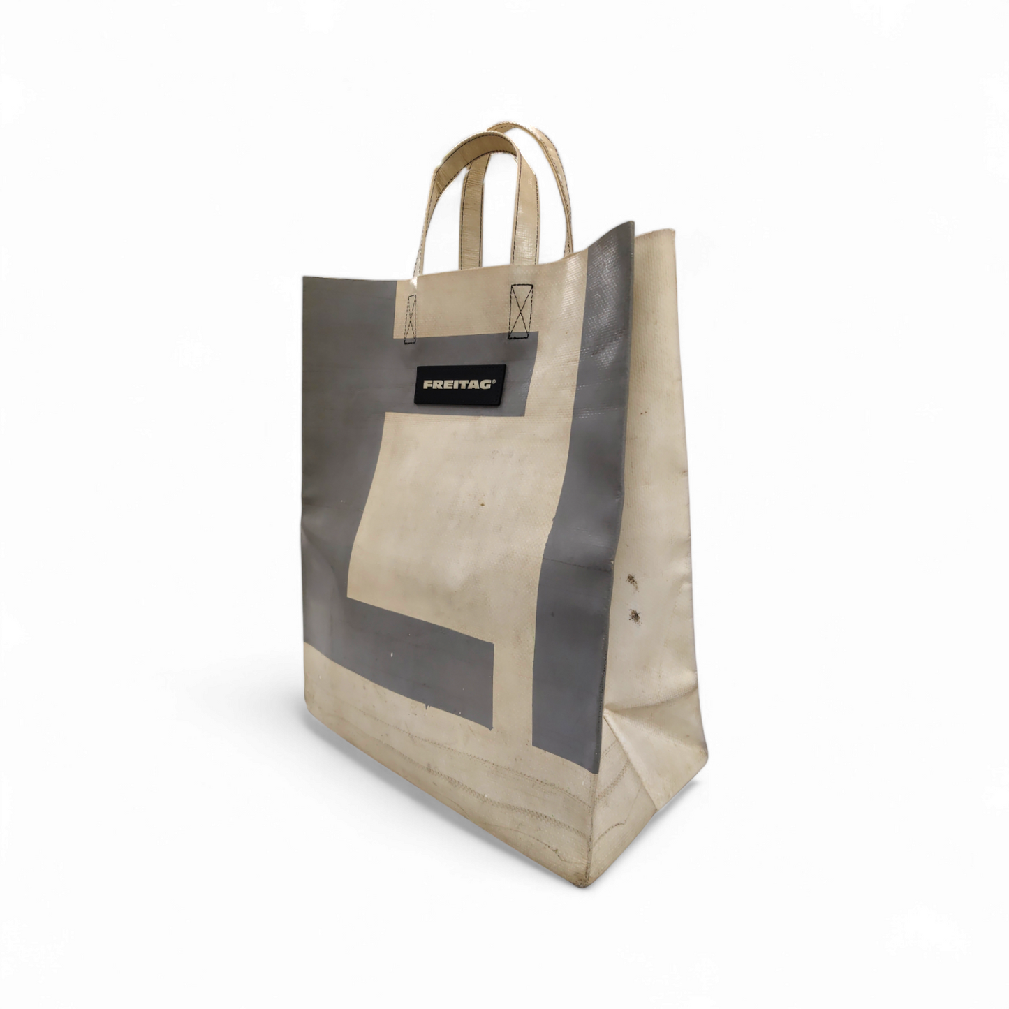 FREITAG Tote Bag F52 MIAMI VICE White And Gray *Stain/Damage* Rank BC