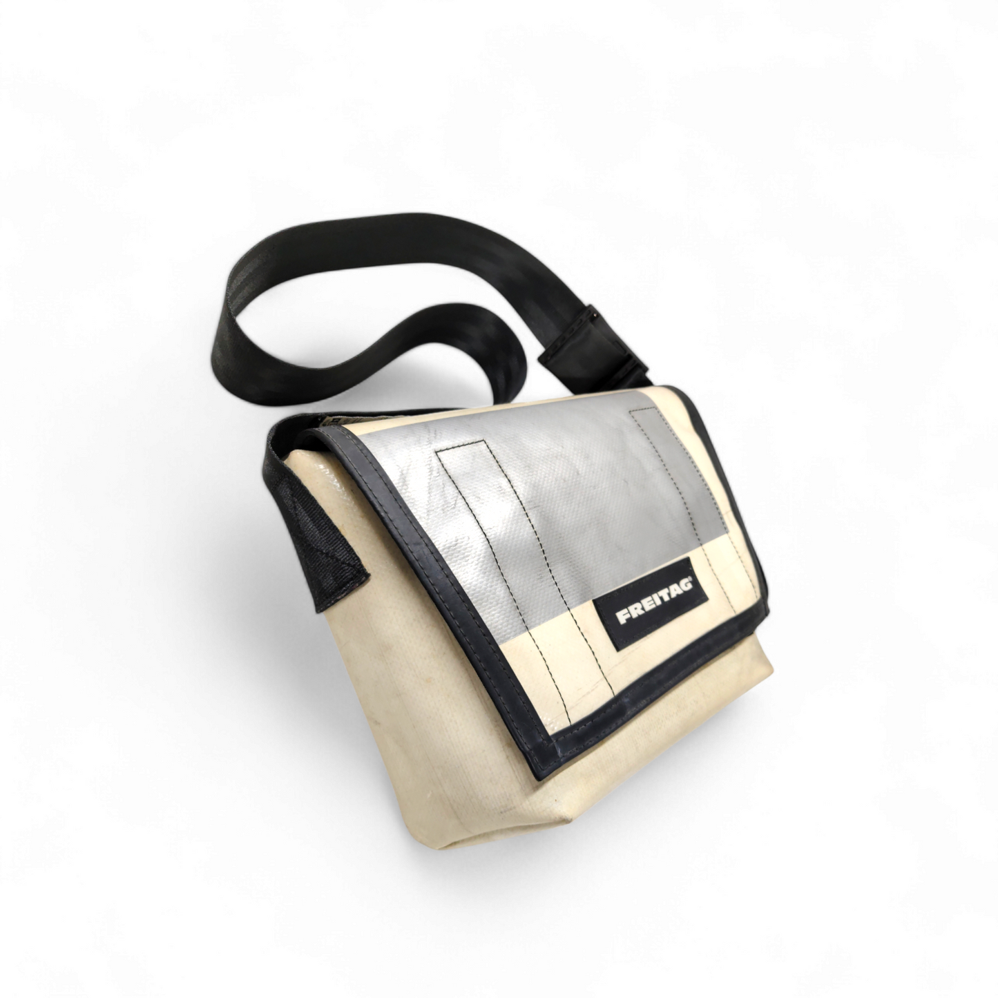 FREITAG Shoulder Bag F11 LASSIE White And Gray *Stain* Rank B