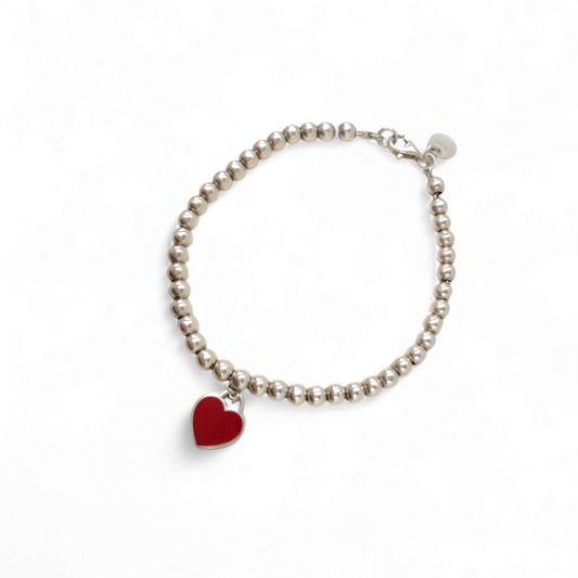 Tiffany & Co. Bracelet  Red Mini Heart Bead Rank B