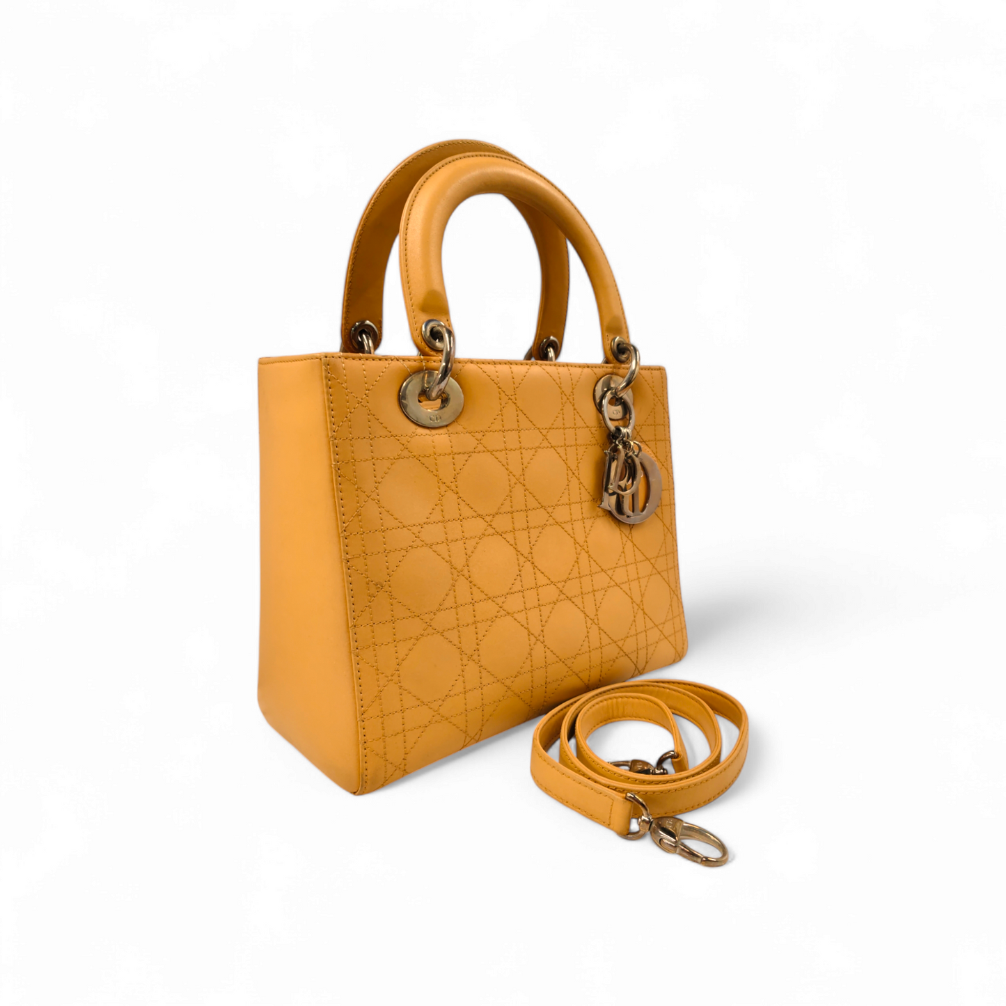 Christian Dior 2WAY Bag Carnage 09-MA-0034 Orange Handy * Damage* Rank B